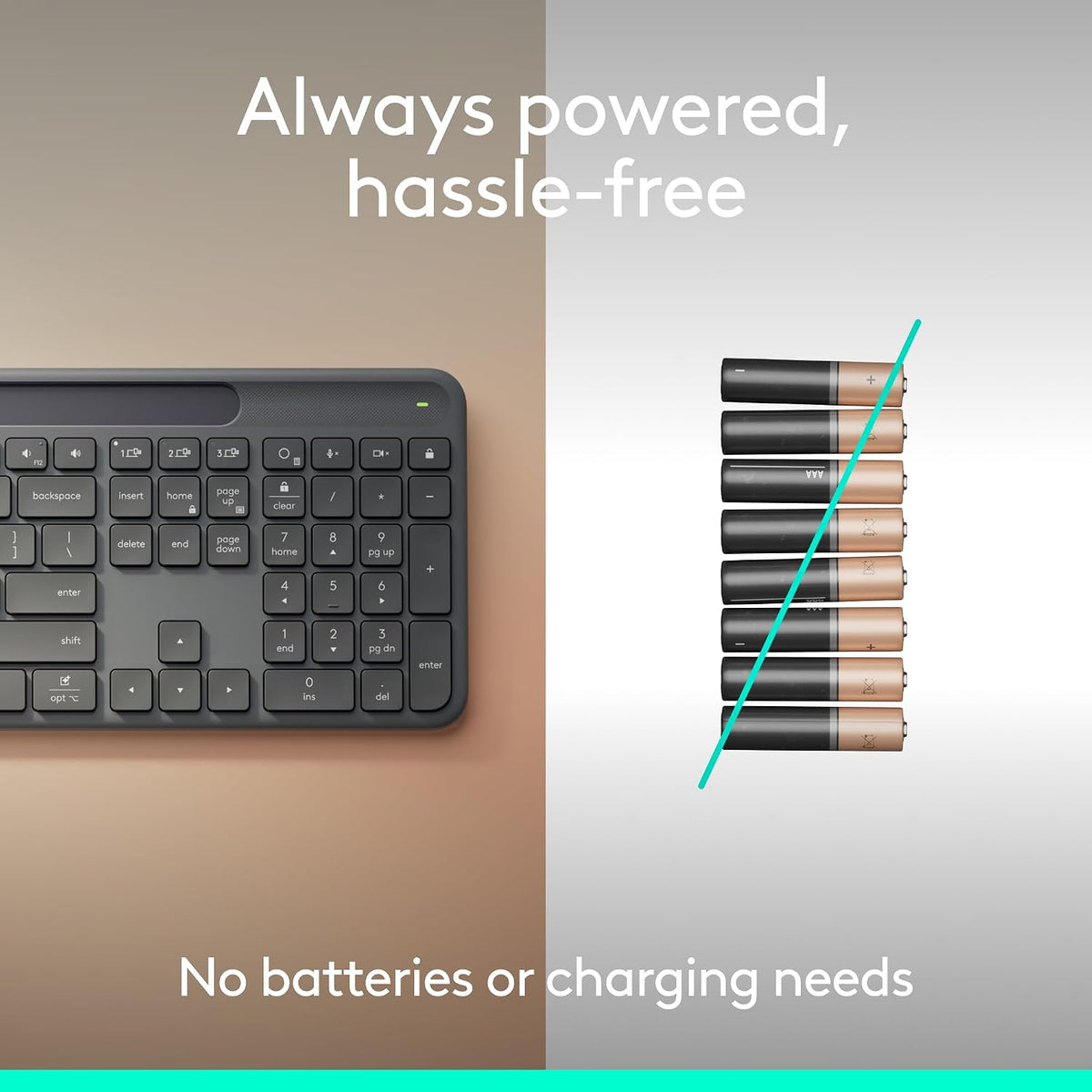 Logitech Signature Slim Solar+ K980 para teclado empresarial - Graf...