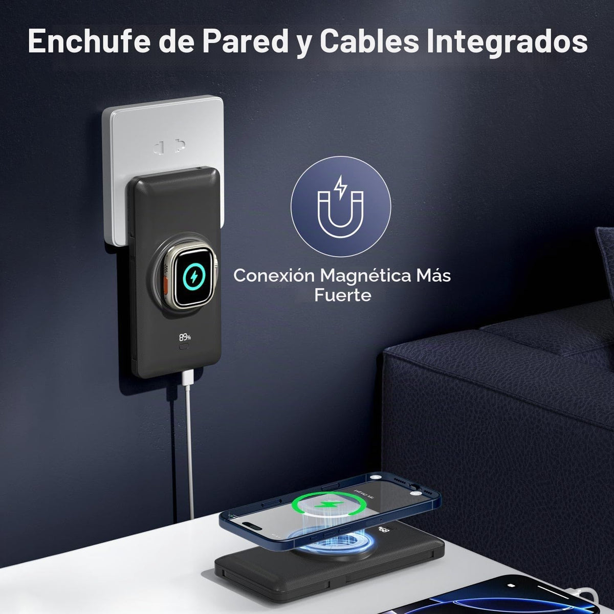 Cargador portátil magnético de 10000mAh para iWatch y iPhone, banco...
