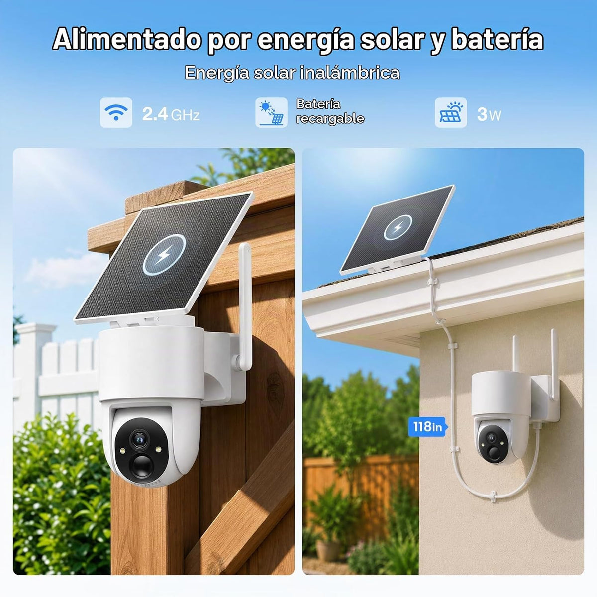 Tical Cámaras de seguridad solares inalámbricas para exteriores, cá...