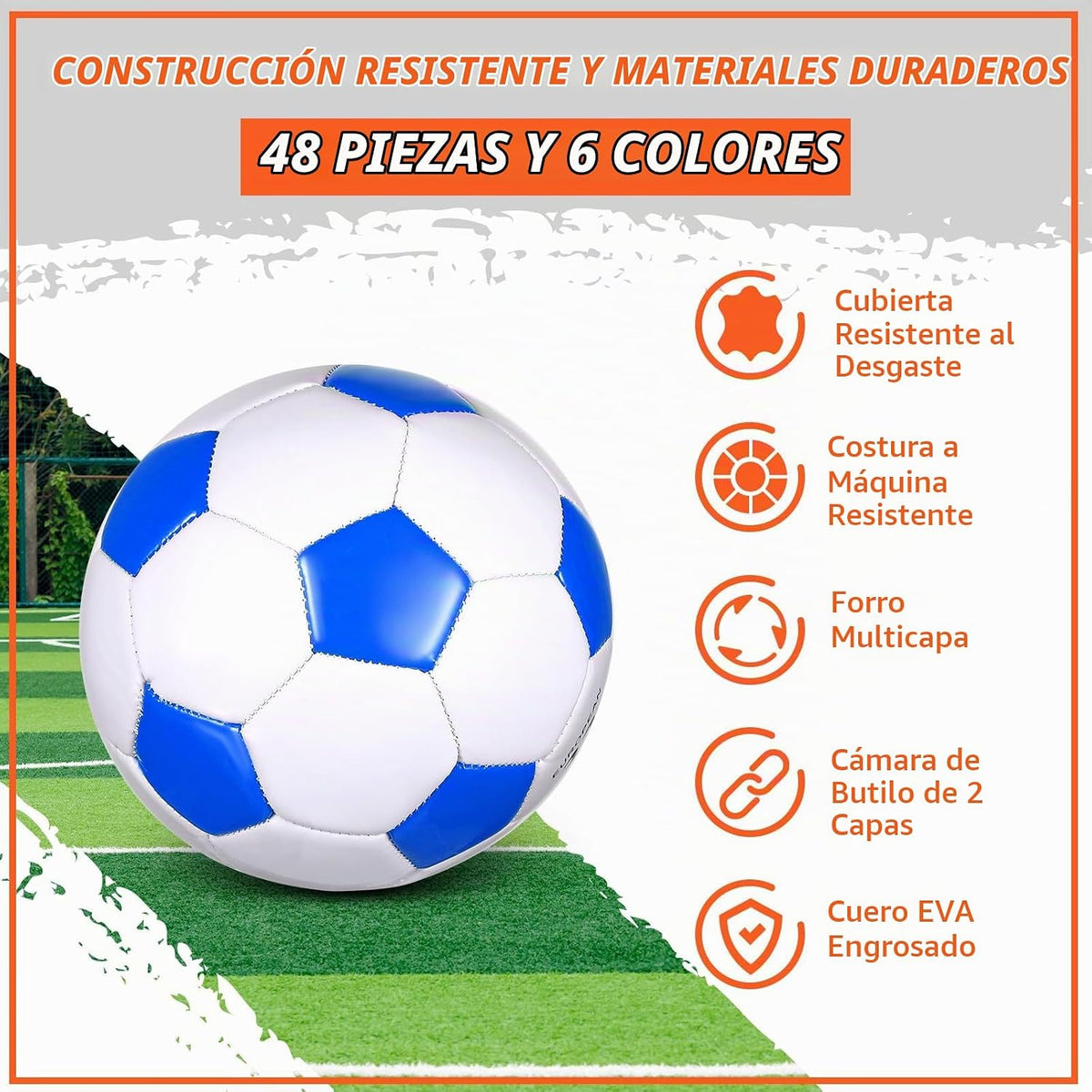 Soulchen 48 pelotas de fútbol a granel con bomba desinflada, tamaño...