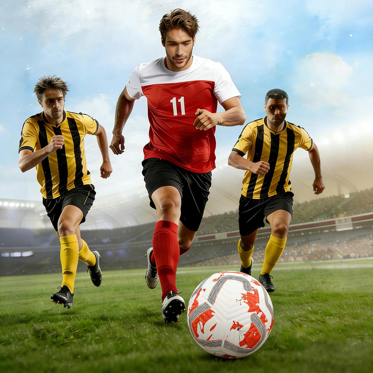 CWBCWB Balón de fútbol tamaño 5 para adultos y jóvenes, pelota de e...