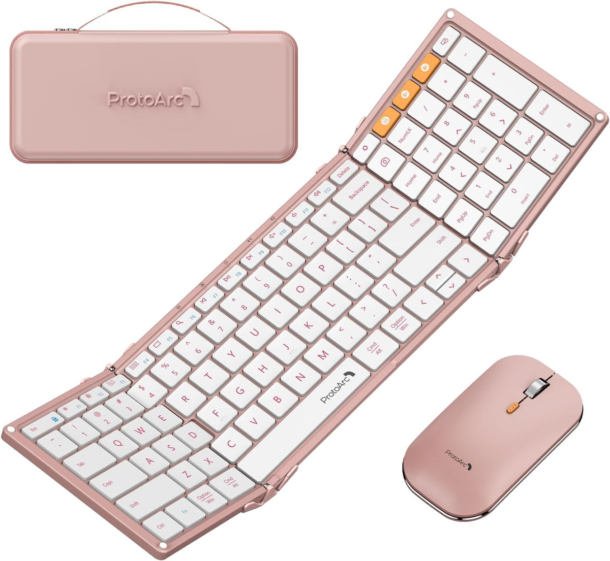 ProtoArc XKM01 Combo de ratón de teclado plegable de tamaño complet...