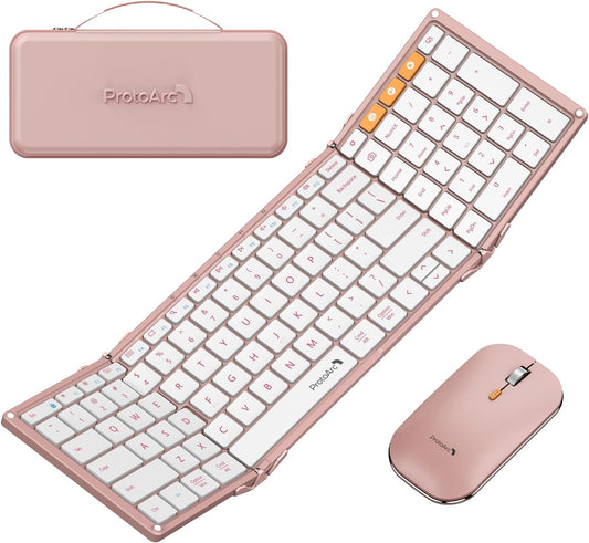 ProtoArc XKM01 Combo de ratón de teclado plegable de tamaño complet...