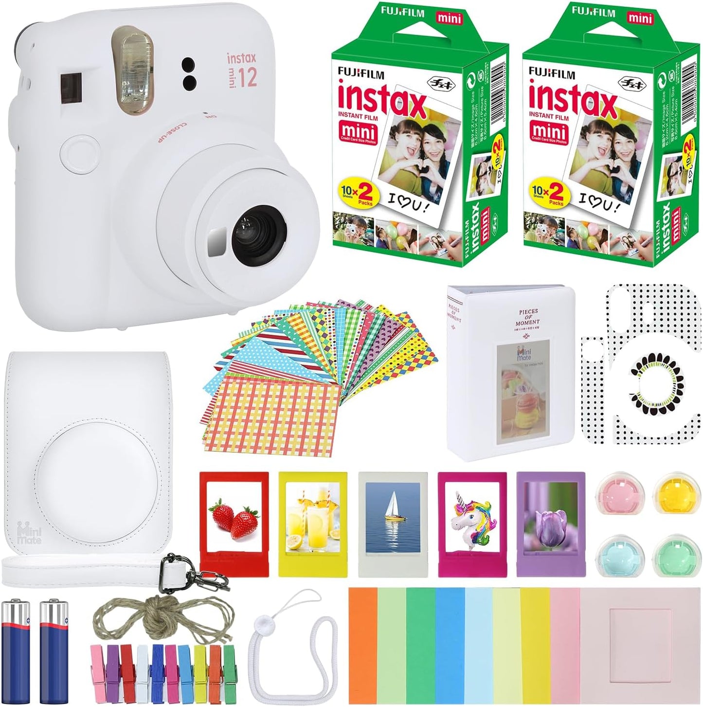 Cámara instantánea Fujifilm Instax Mini 12 color blanco arcilla + e...