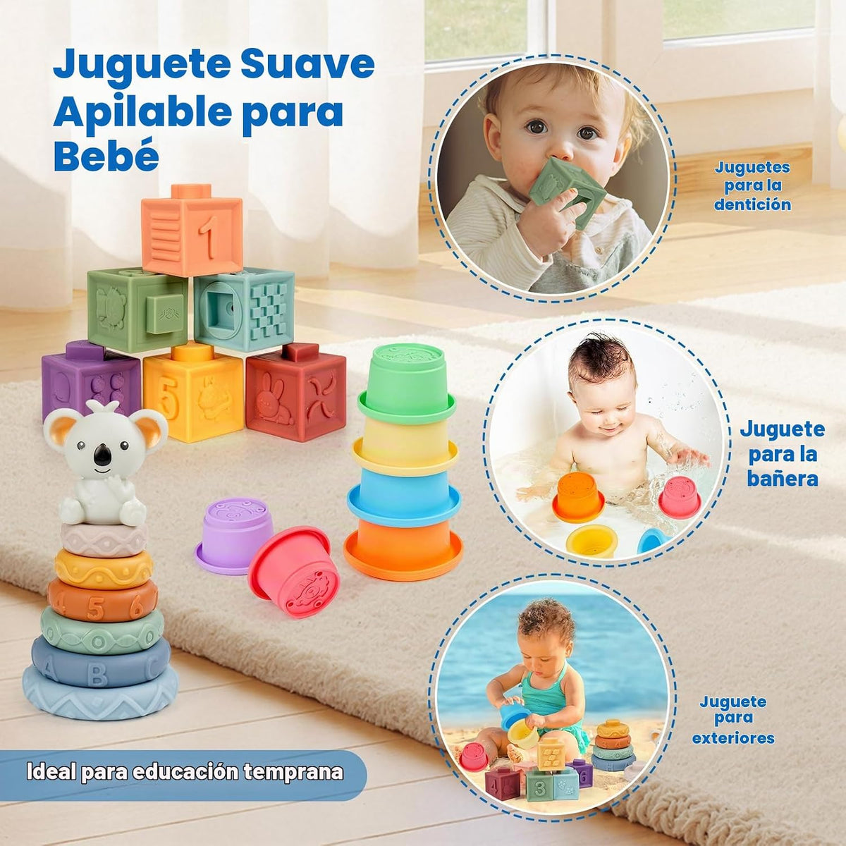 Juguetes Montessori para bebés de 6\u201312\u201318 meses con clasi...