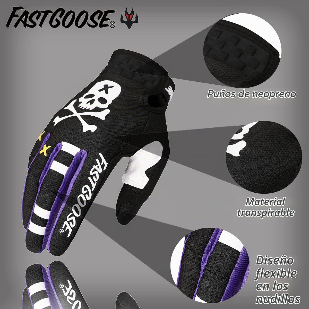 FASTGOOSE Guantes para Motocicleta y Moto de Tierra - Guantes para...