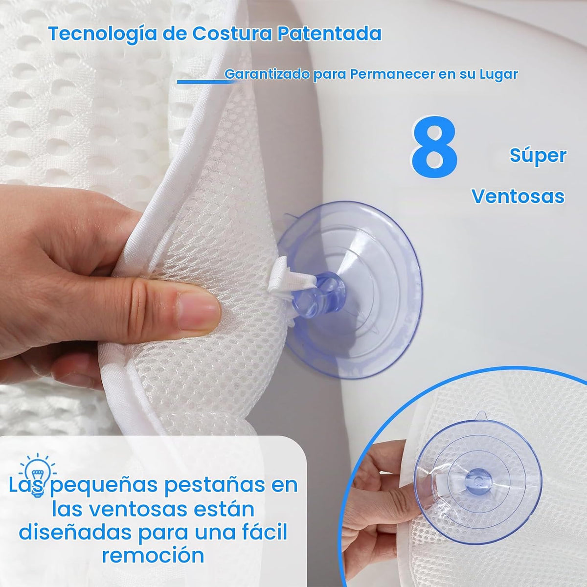 Almohada de baño extra gruesa en forma de pétalos para cabeza, cuel...