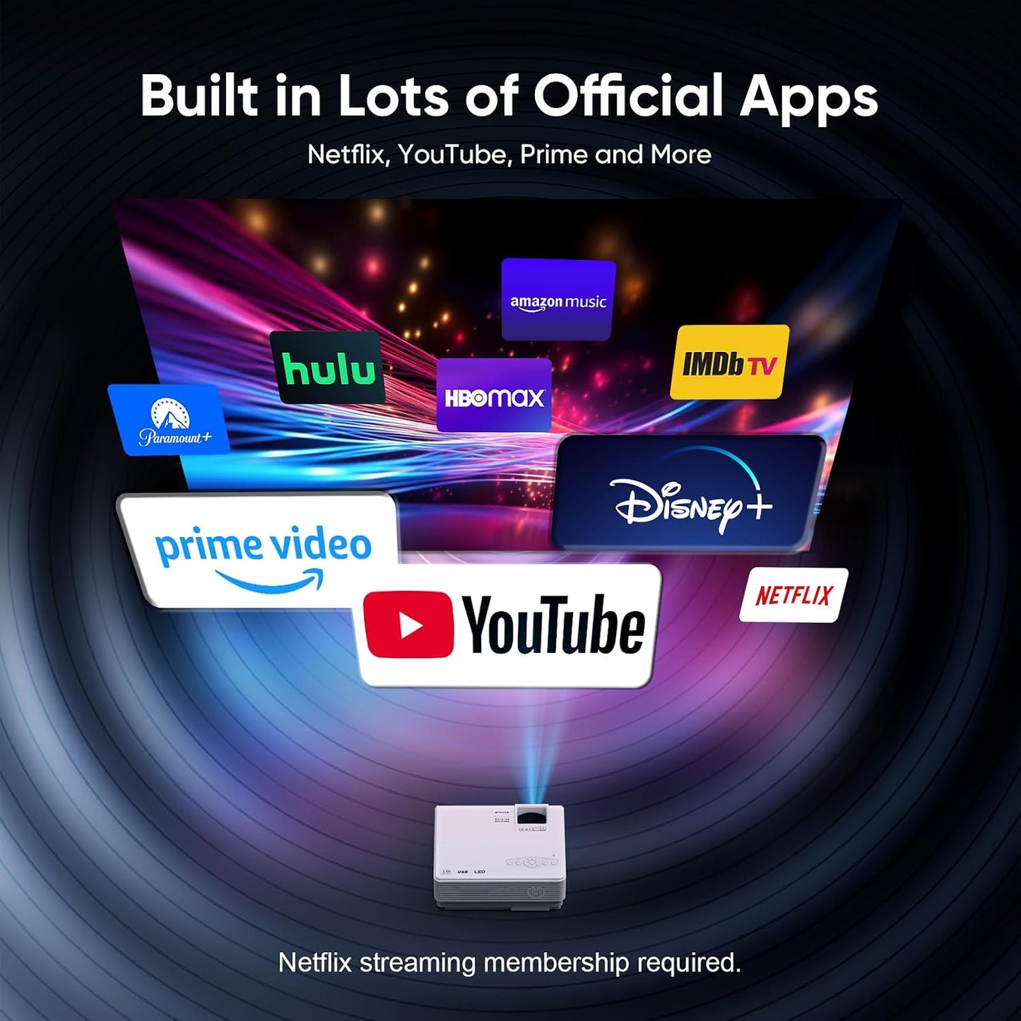 【Netflix Oficialmente】NISOO Proyector Inteligente con WiFi y Blueto...