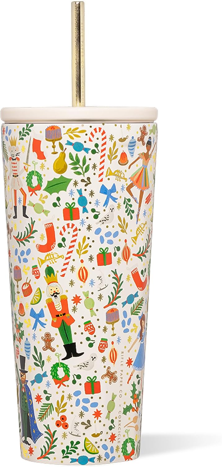 Corkcicle x Rifle Paper Co. Taza Aislada para Bebidas Frías con Tap...
