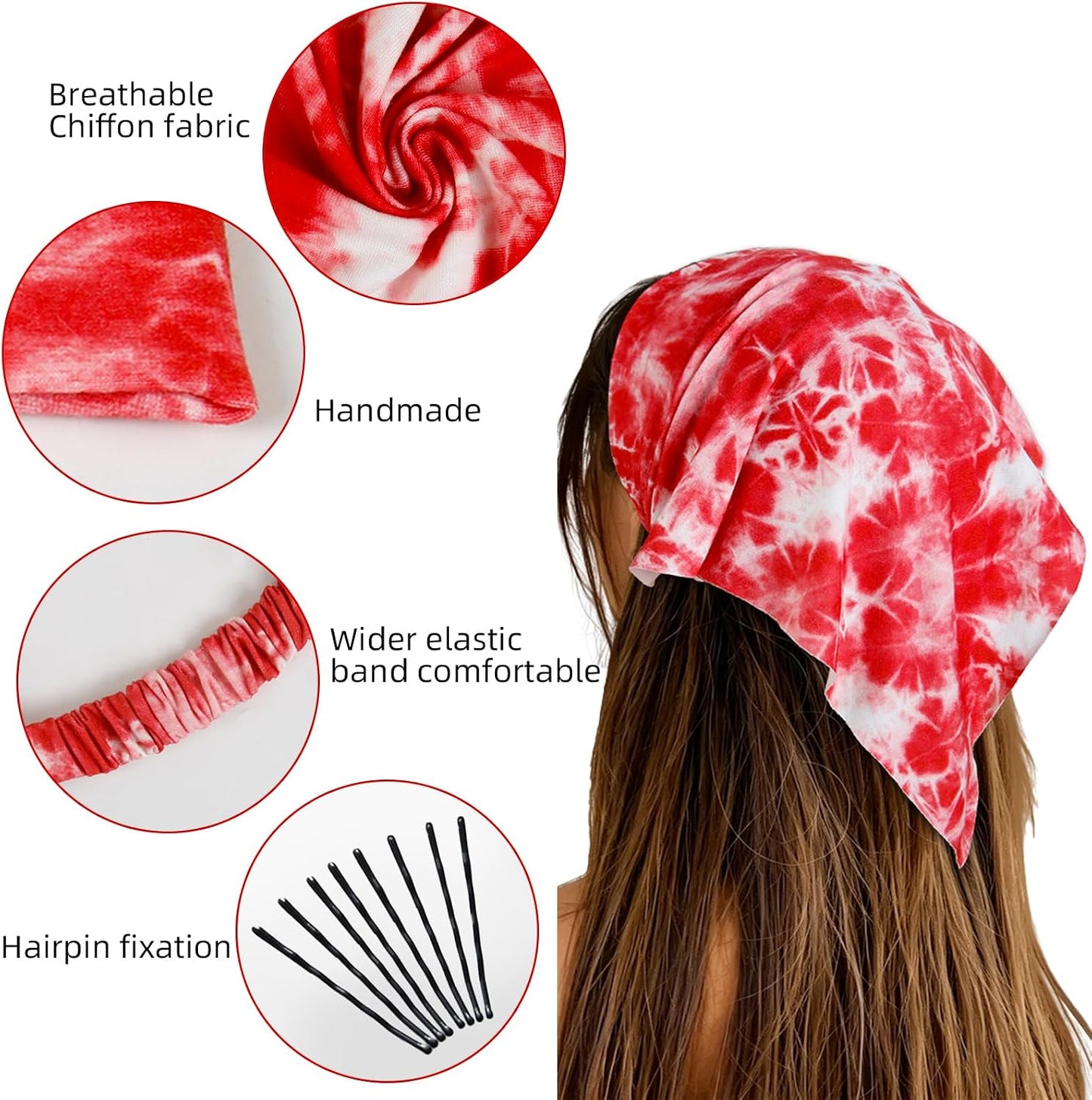 WOVOWOVO 8 unidades de diademas y bufandas para el cabello para muj...
