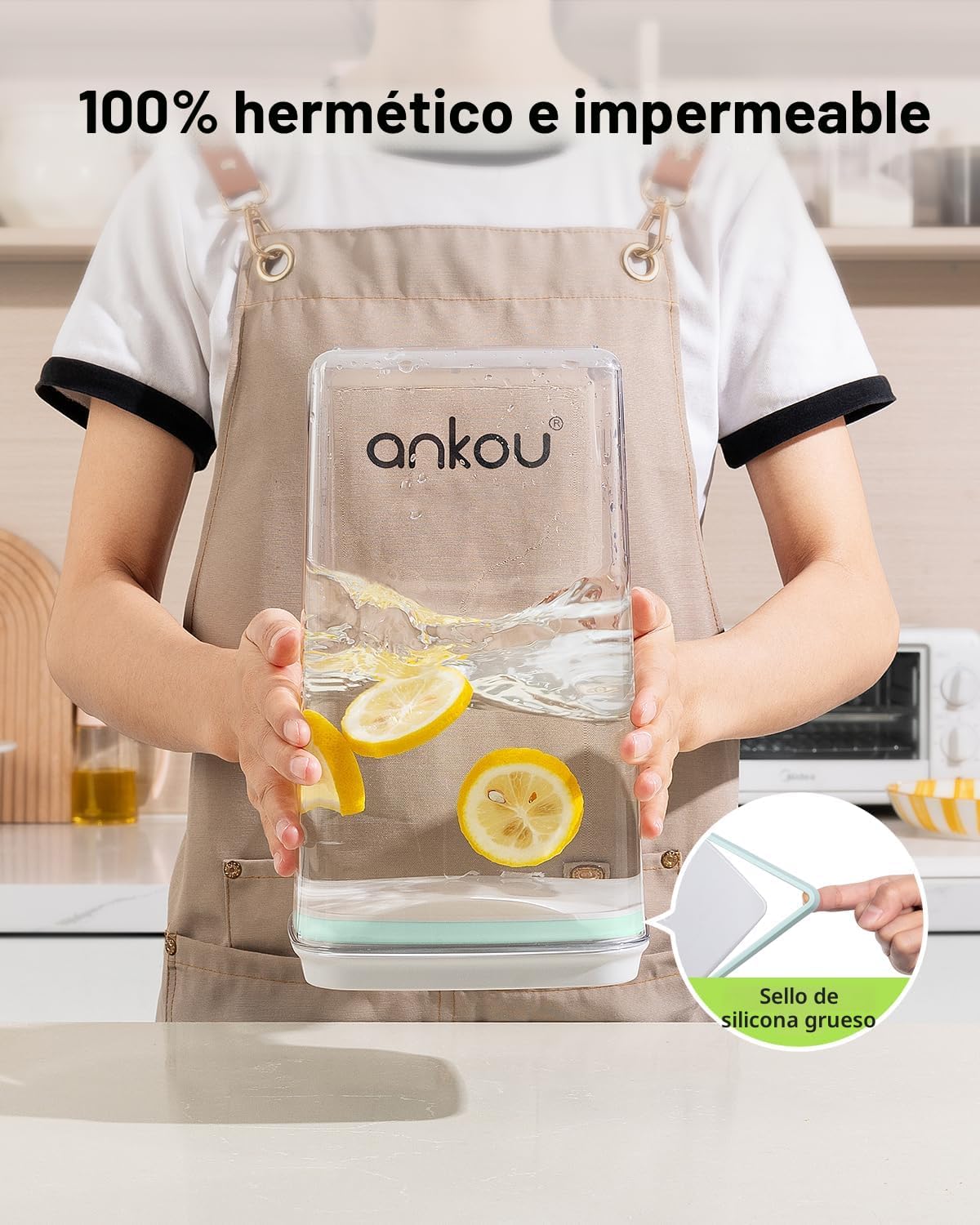 Ankou Recipiente hermético para almacenamiento de alimentos con tap...