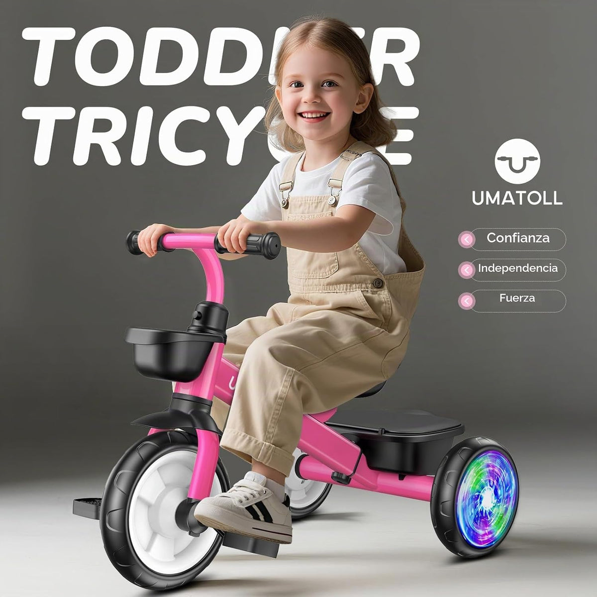 Umatoll Triciclo para niñas pequeñas de 2 a 5 años, bicicleta ajust...