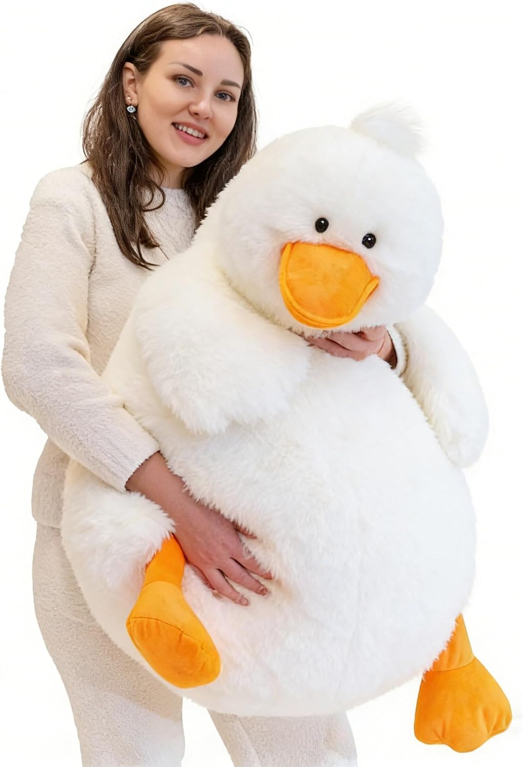 Jrystar Animales de peluche de pato blanco gigante de 43 pulgadas,...