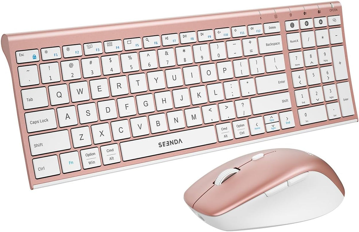 seenda COE401 Combo de teclado y mouse Bluetooth, 3 dispositivos, o...