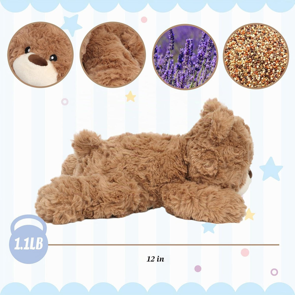 Easfan Juguete de peluche de oso de 12 pulgadas para microondas, an...