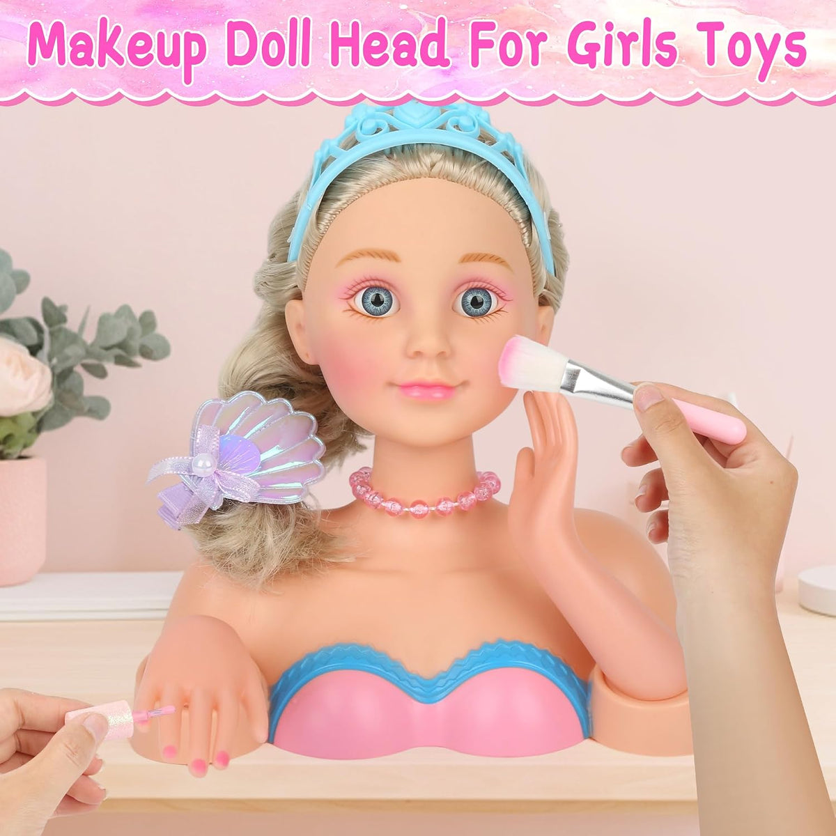 Kit de Maquillaje y Peinado para Muñeca, Juguetes de Peluquería de...