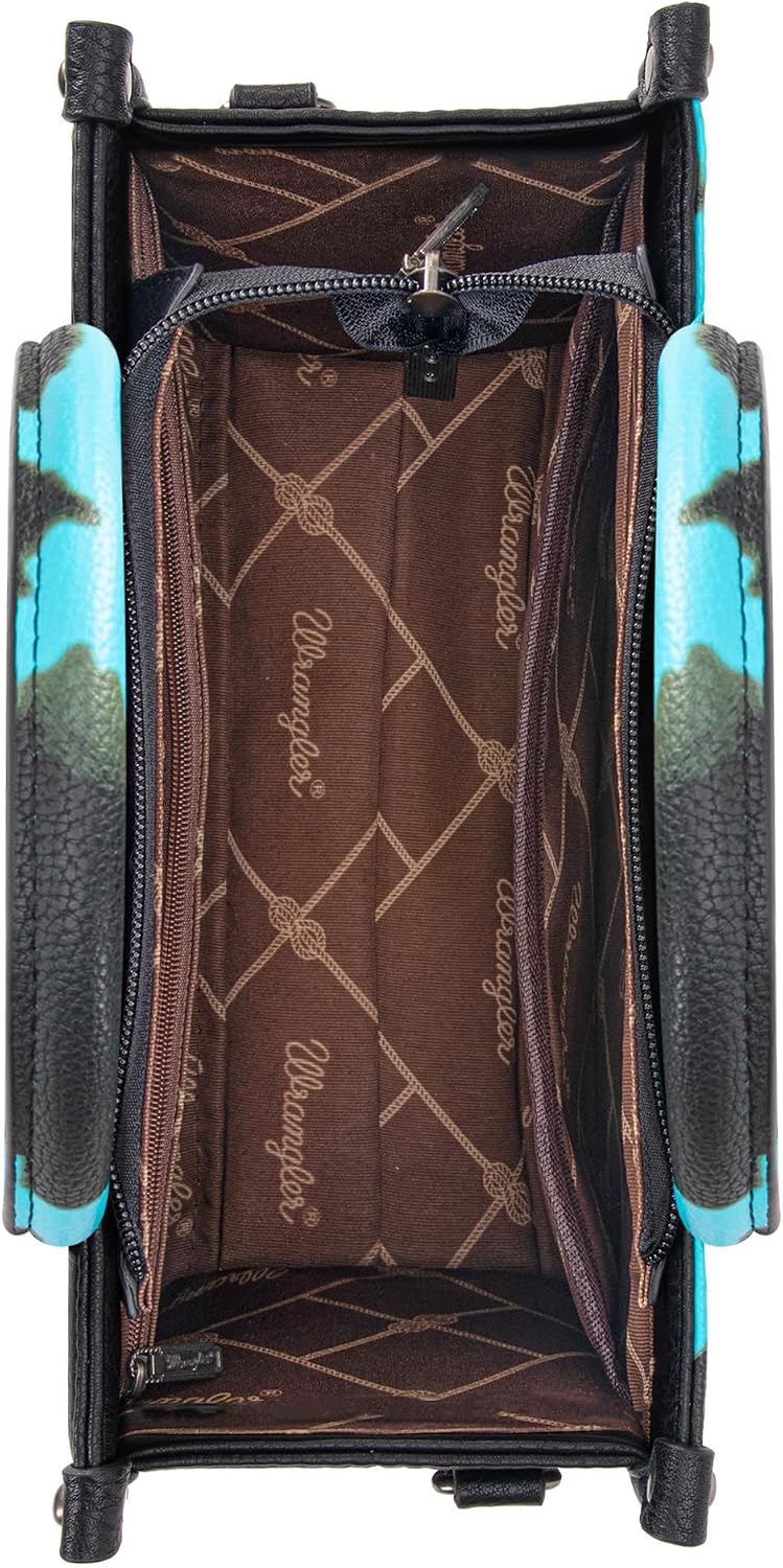 Wrangler - Bolso de mano con estampado de vaca para mujer, diseño v...