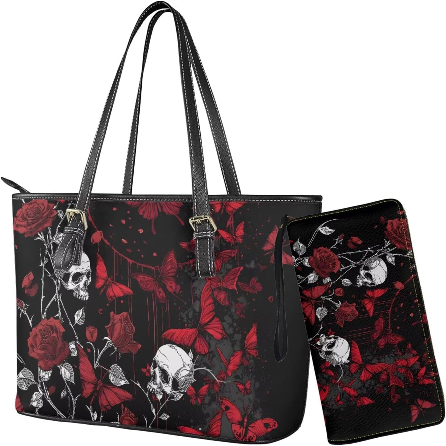 Finagallathe Juego de 2 bolsos para mujer, bolsa grande con cartera...