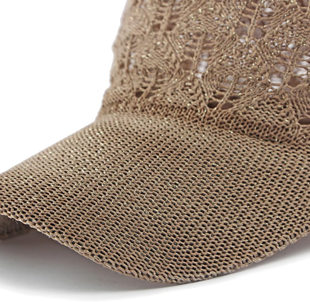 FASHIXD Gorra de béisbol de malla tejida para mujer, gorra de camio...