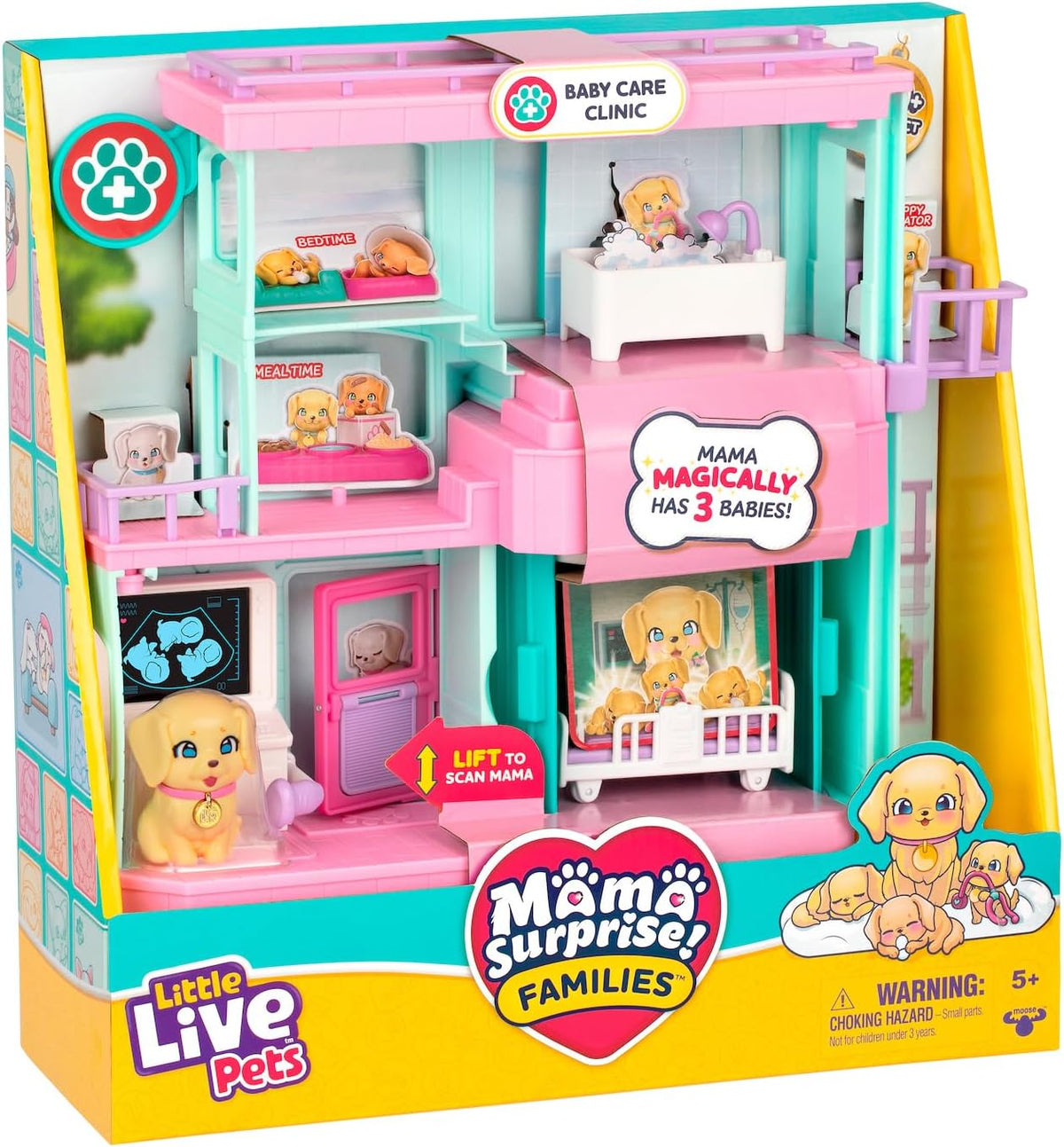 Little Live Pets Mama Surprise Families Pet Vet Playset, Set de Jue...