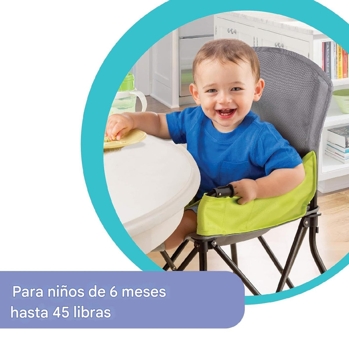 Summer Infant Pop 'n Sit Trona portátil, color verde, trona por...