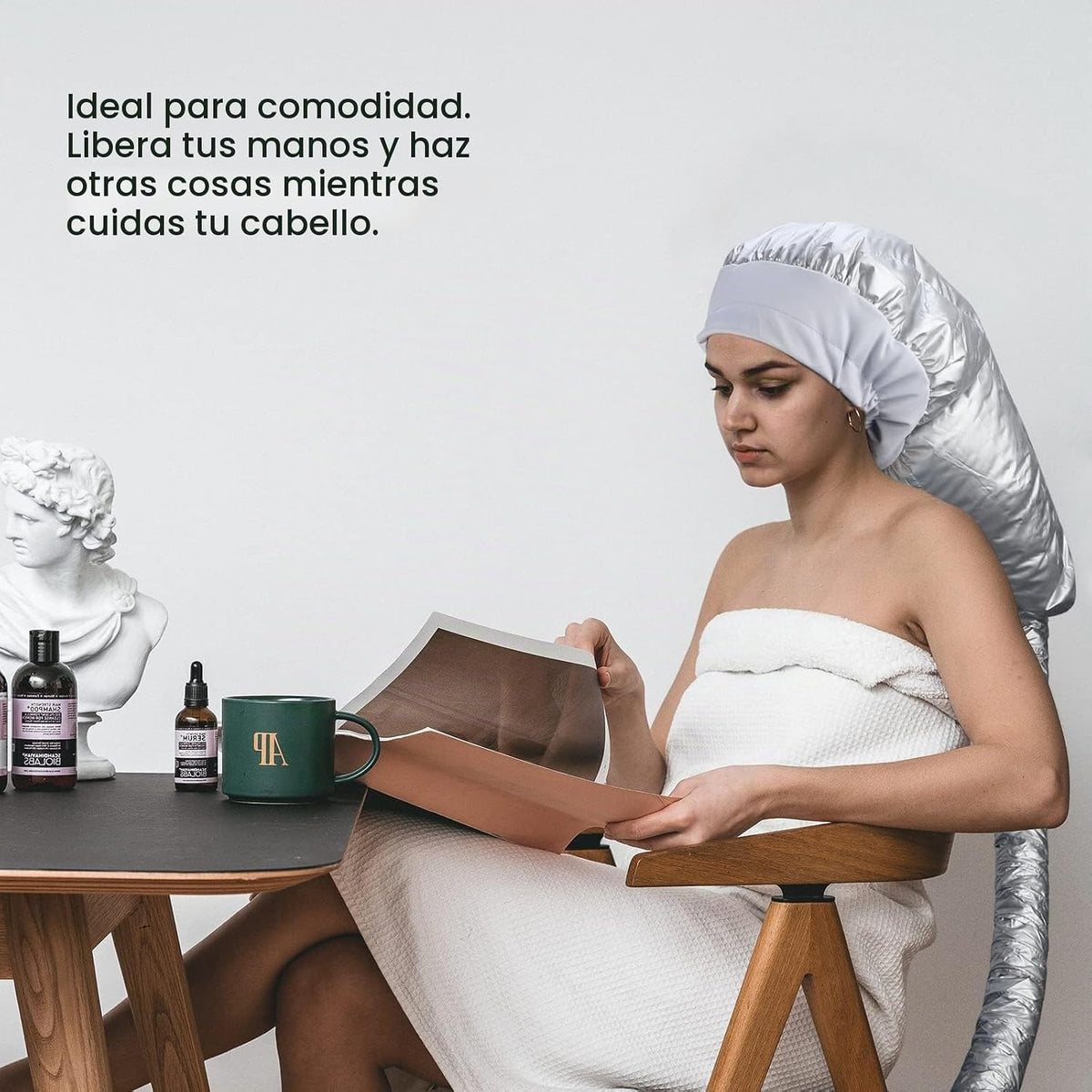 Segbeauty Accesorio para secador de pelo con capucha, gorro térmico...