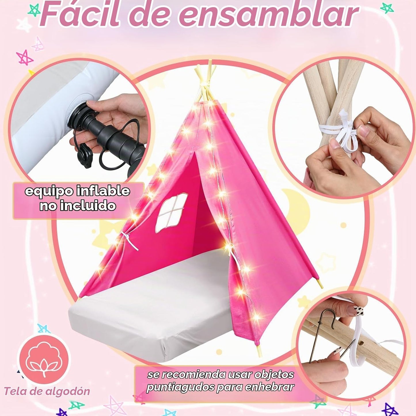 Lemosae - Paquete de 2 tiendas de campaña para niños, tipi, para fi...