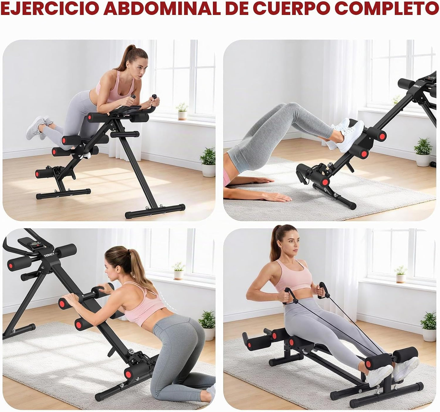 DERACY Máquina de entrenamiento abdominal ajustable para abdominale...