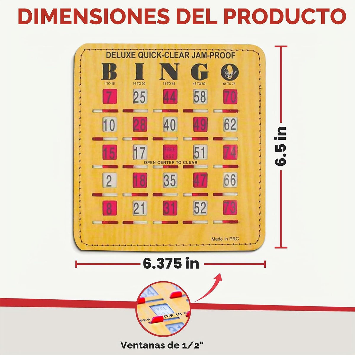 MR CHIPS Tarjetas de bingo de lujo a prueba de atascos y transparen...