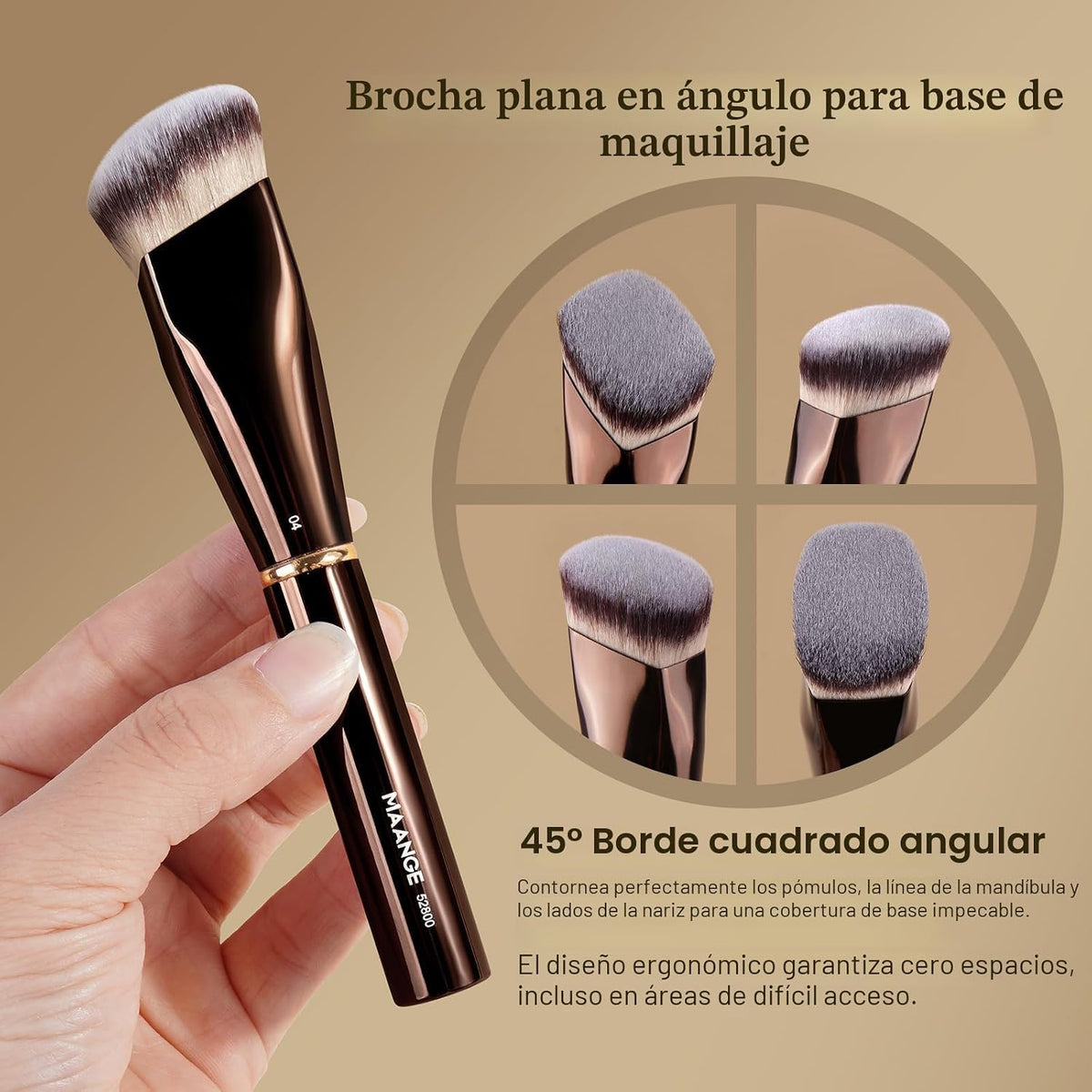 MAANGE Juego de 16 brochas de maquillaje profesionales para base, p...