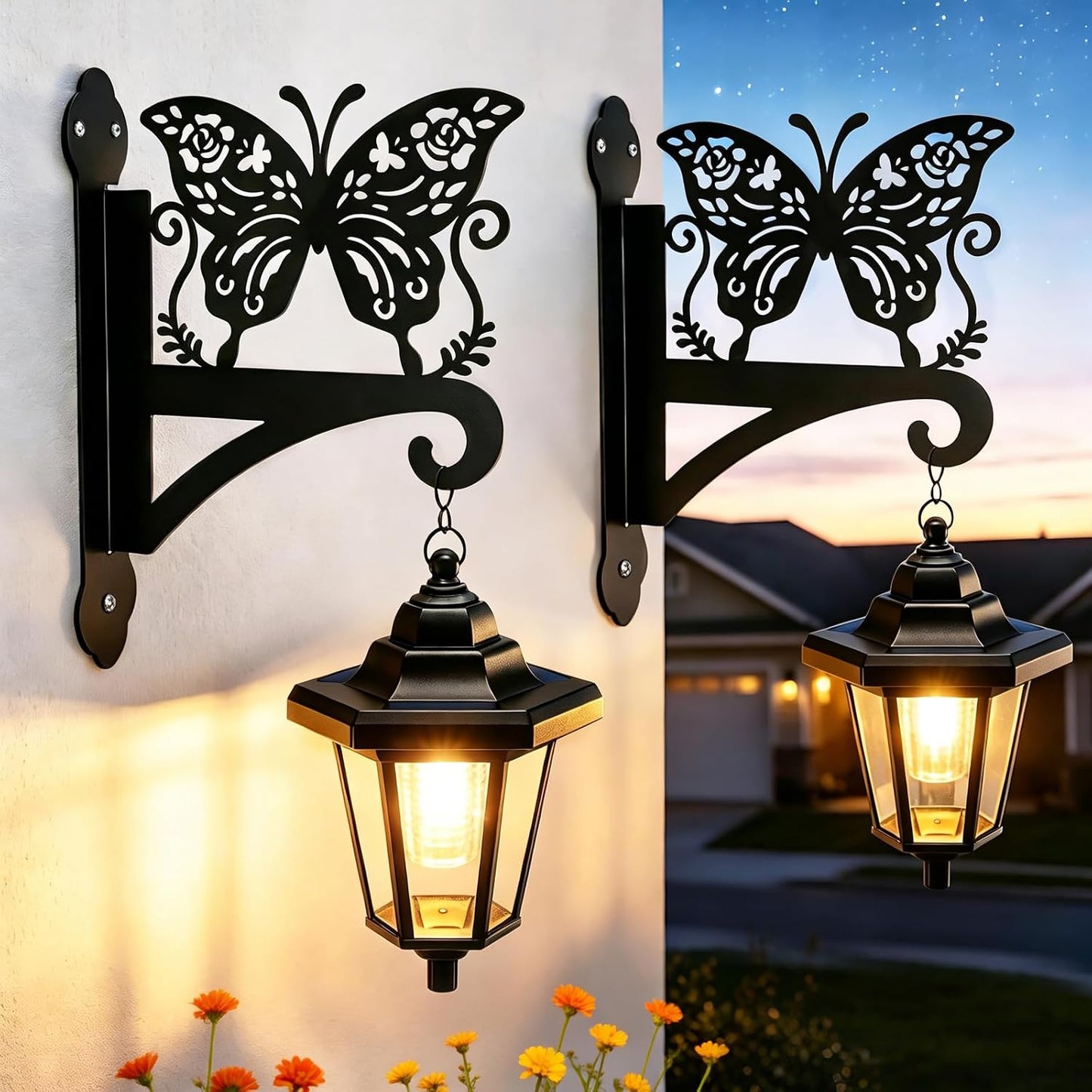 VOOKRY Faroles solares de pared para exteriores, impermeables, paqu...