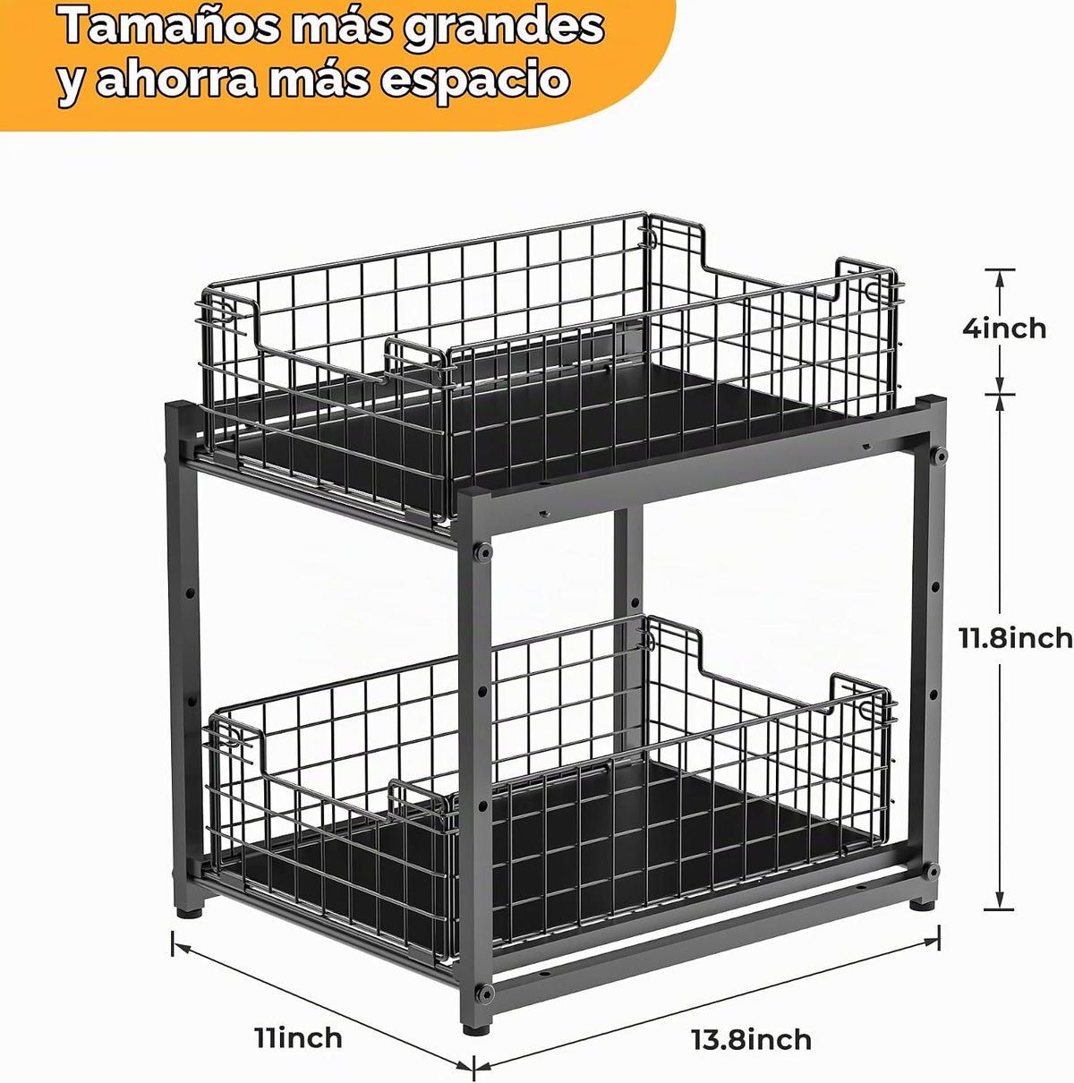 Organizador para debajo del fregadero, organizador de armario extra...