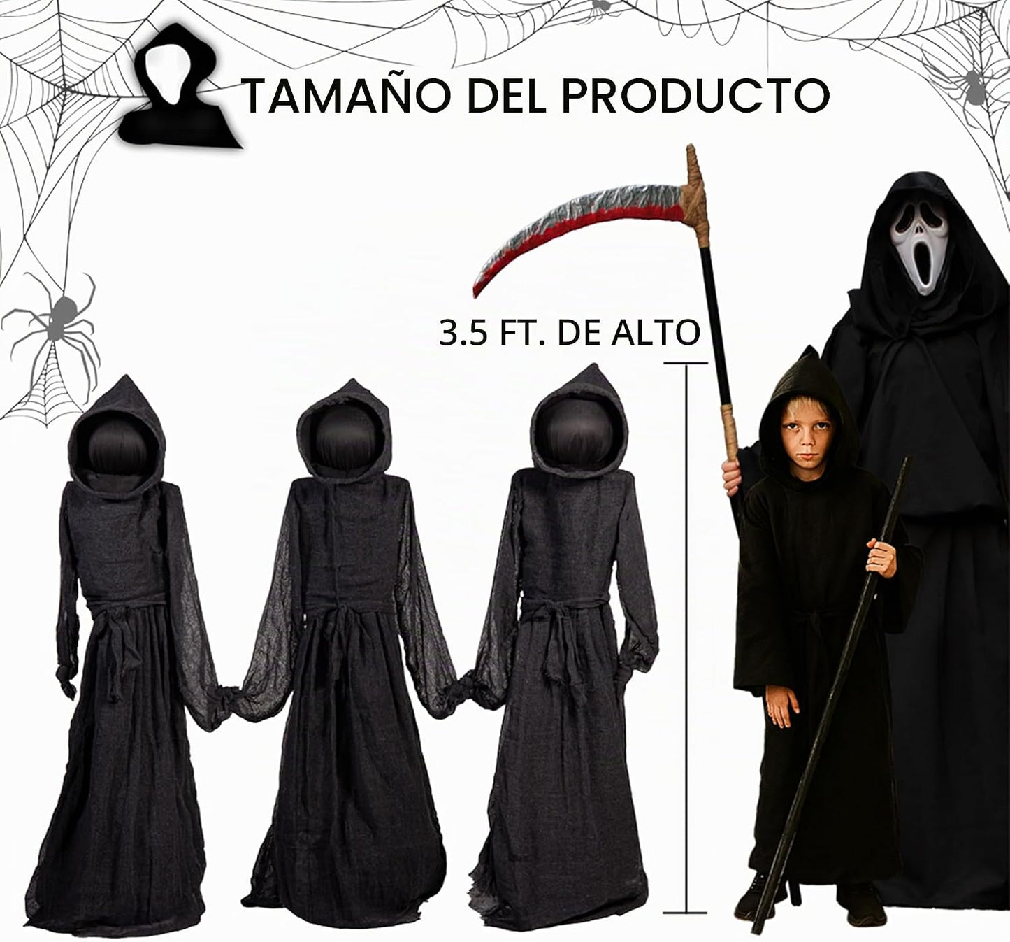 Evergreen Juego de 3 estacas LED negras de la Muerte para Halloween...