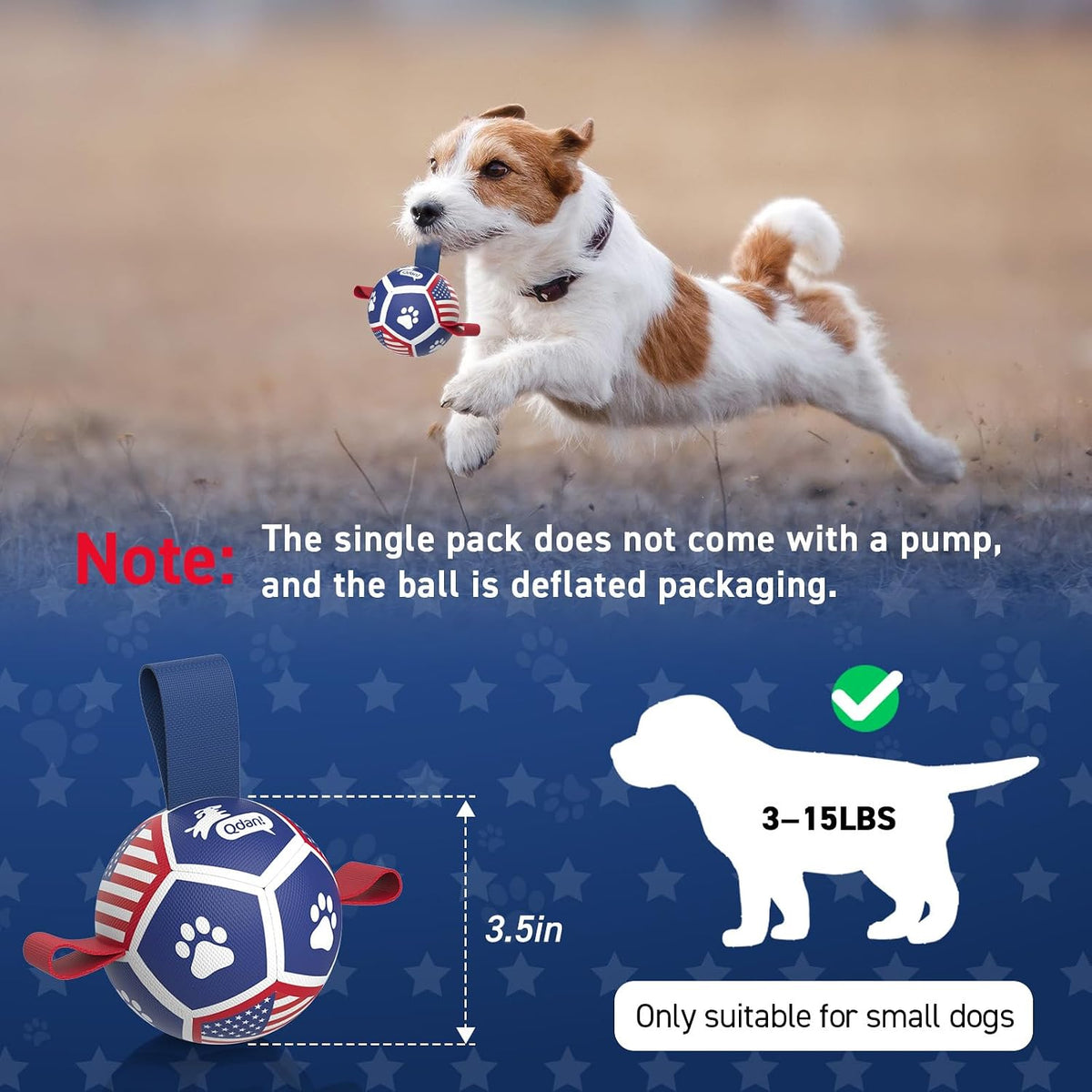 QDAN Pelotas para cachorros, juguetes para perros, pelotas para per...