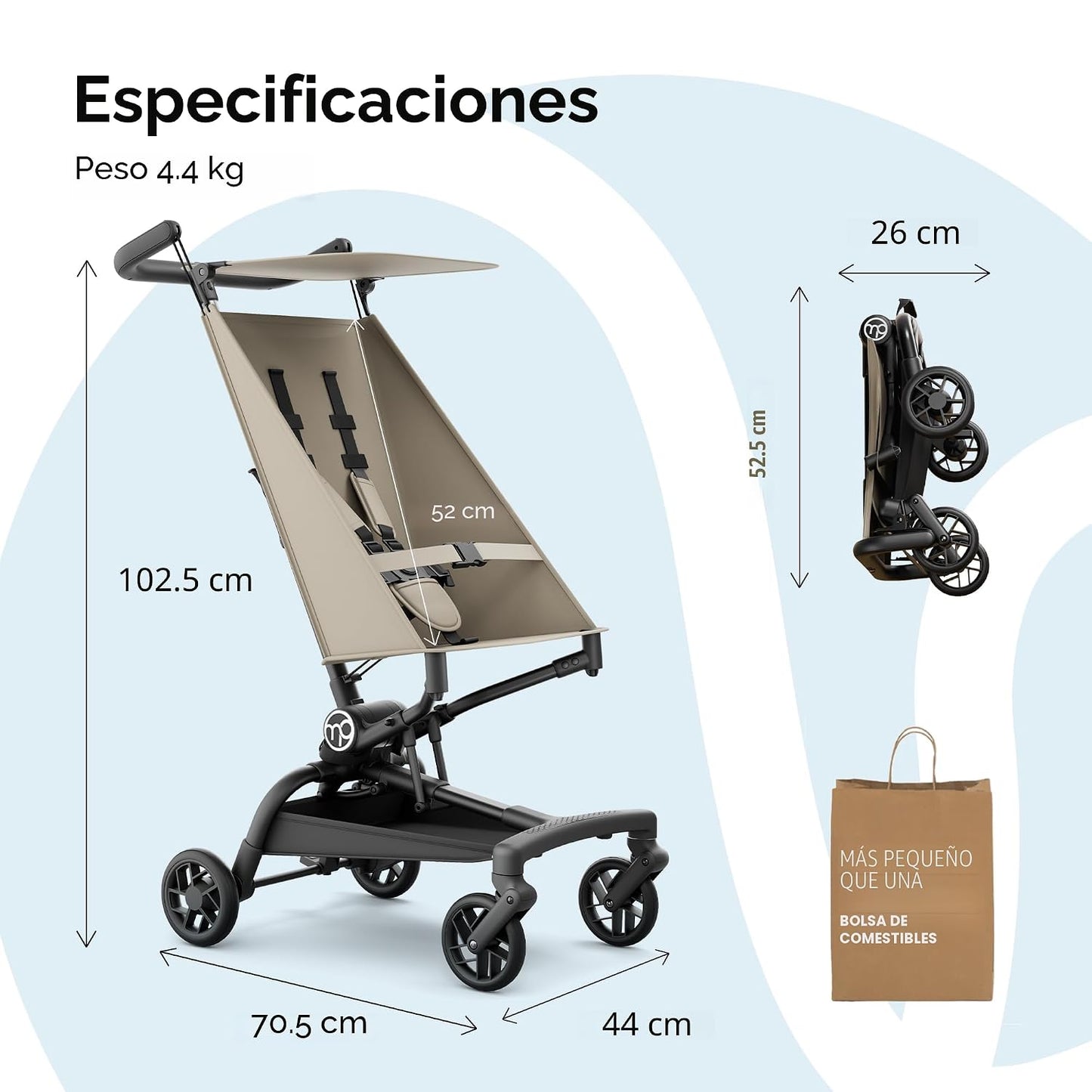 Mompush Jeto - Cochecito de viaje ligero \u2013 9.8 libras ultracom...
