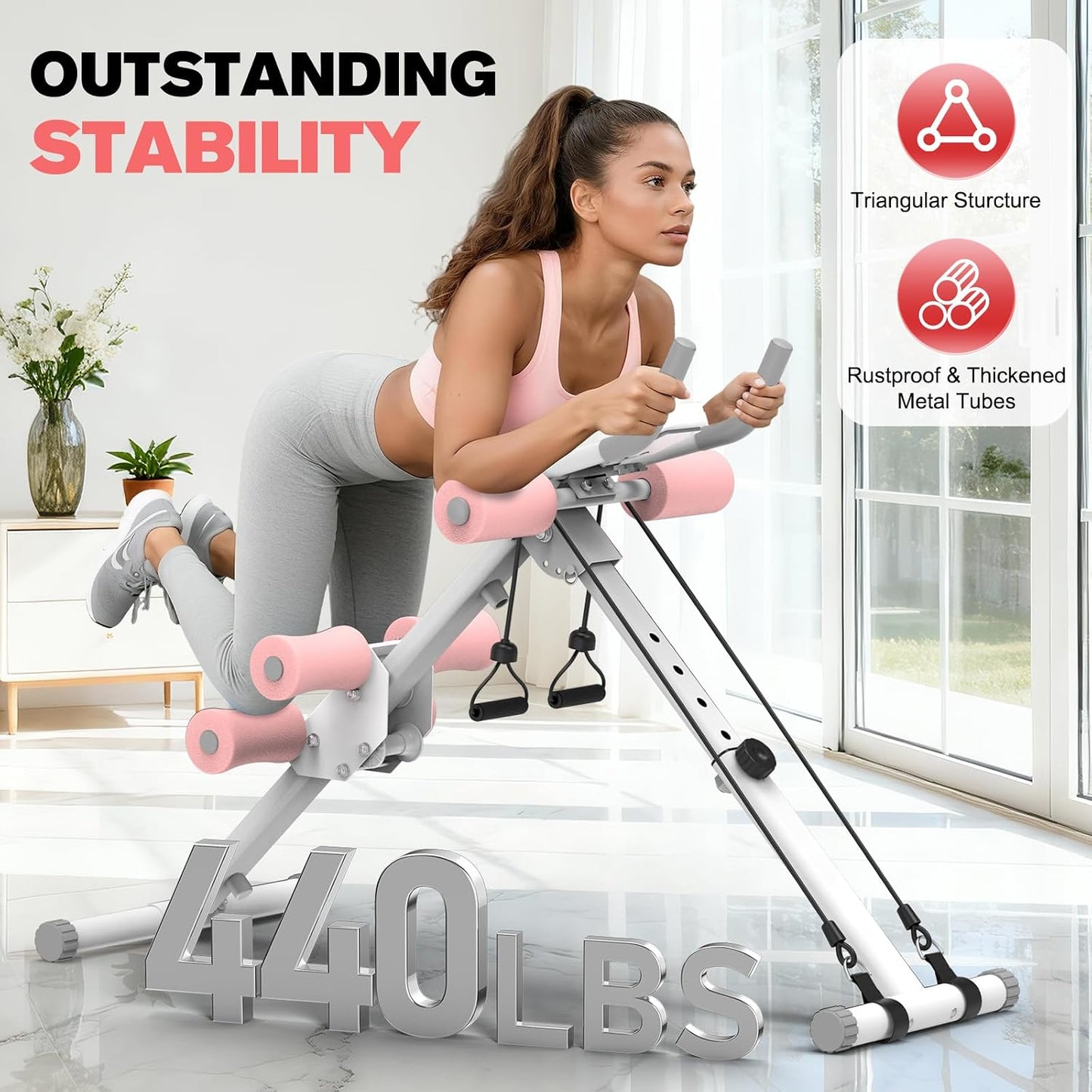 DERACY Máquina de entrenamiento abdominal ajustable para abdominale...