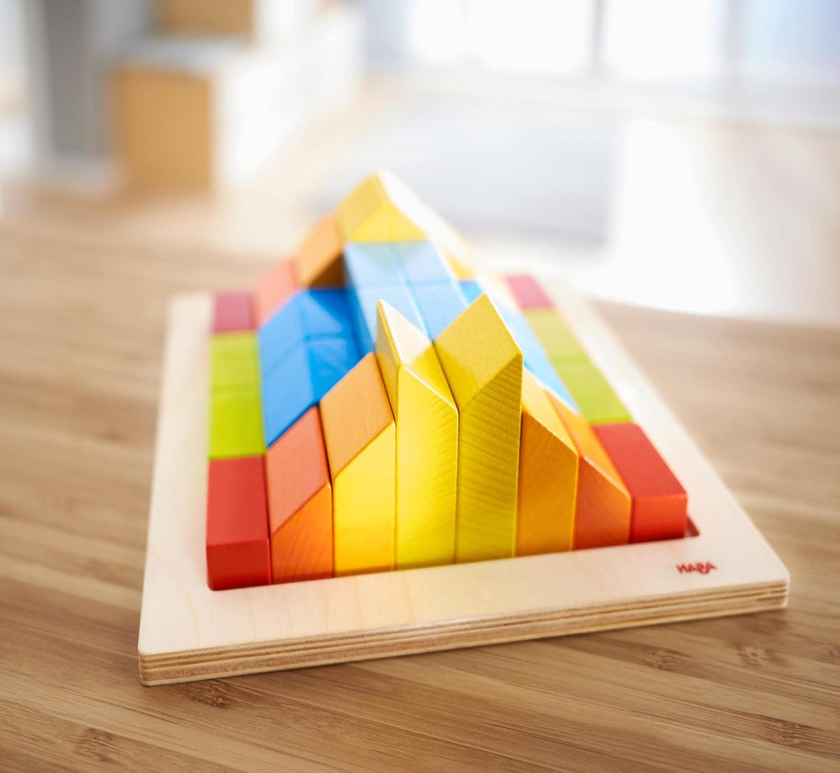 HABA Juego de arreglos 3D - Bloques de construcción de madera de pi...