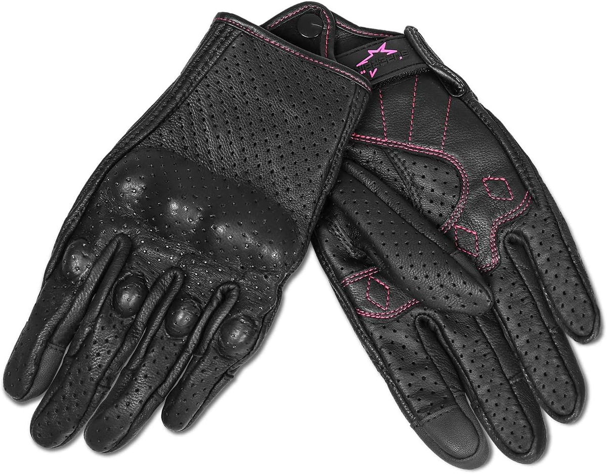 Superbike Guantes de motocicleta para mujer de dedo completo con nu...