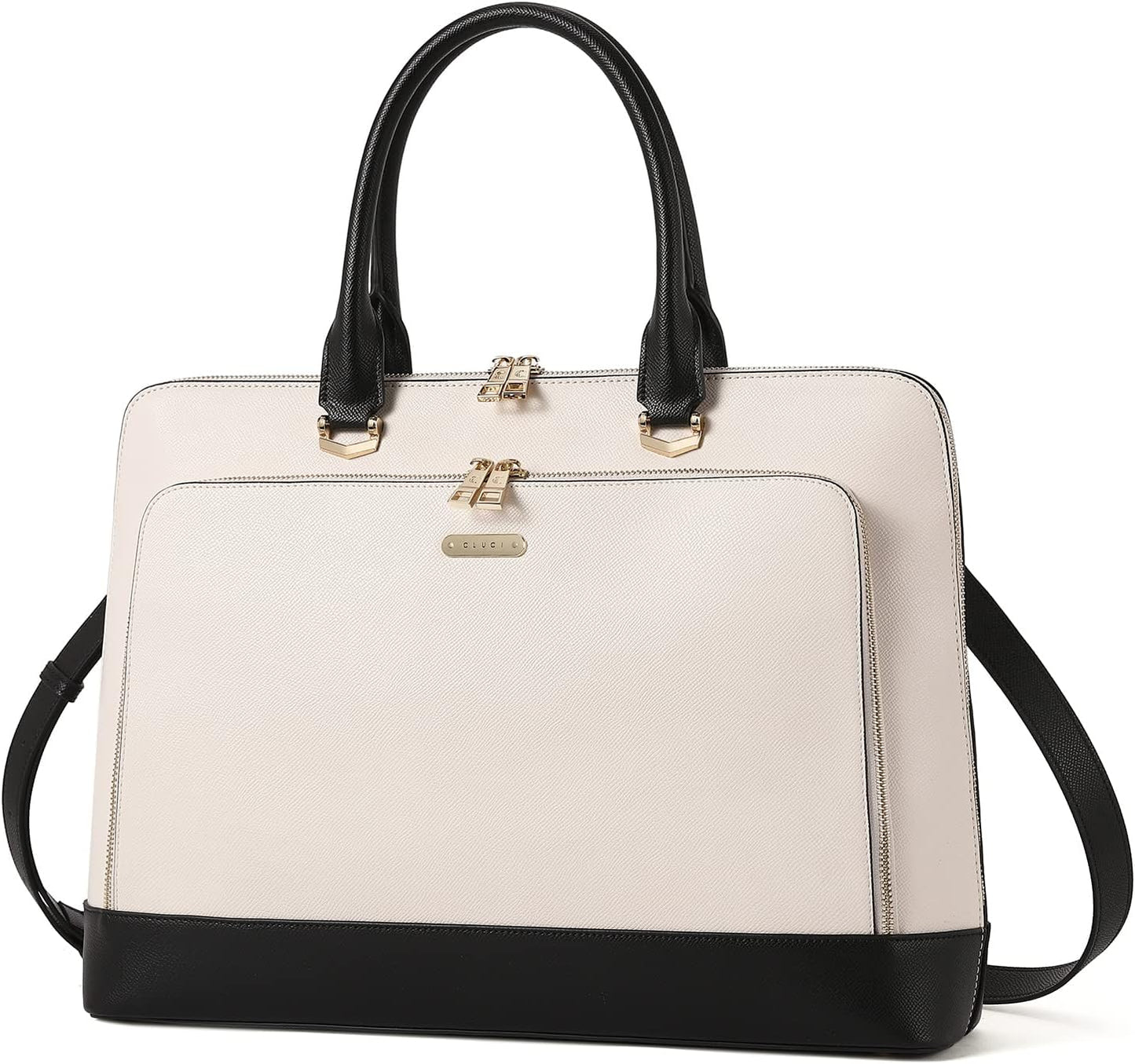 CLUCI Maletín de cuero para mujer, 15.6 pulgadas, portátil, computa...