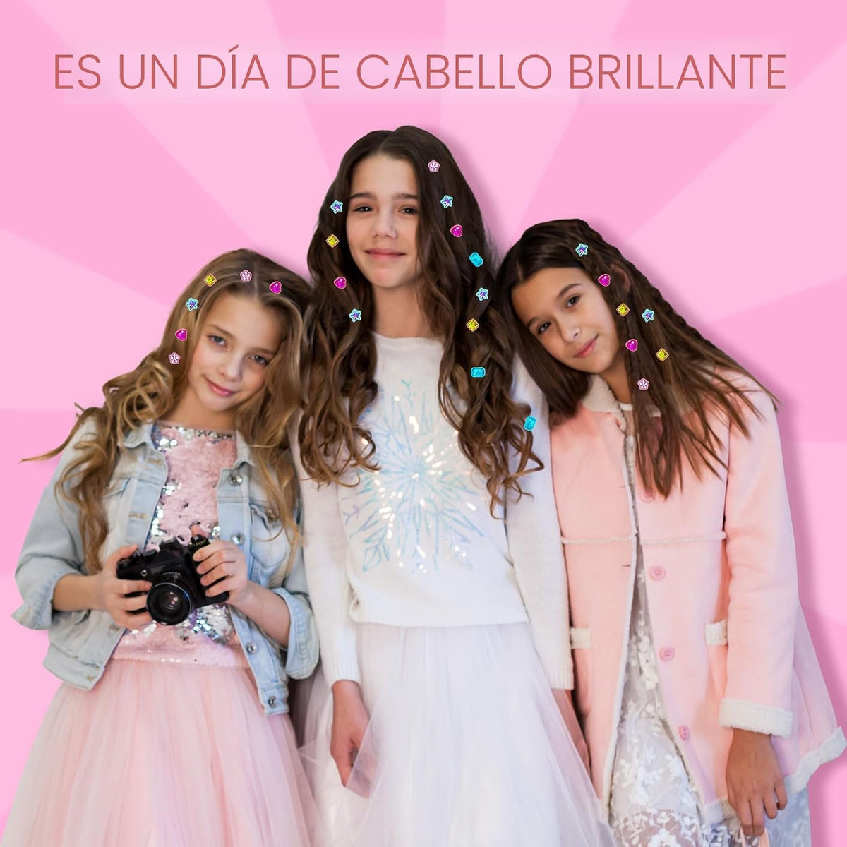 kidzkube Kit de sellos de gemas para el cabello, joyas brillantes p...