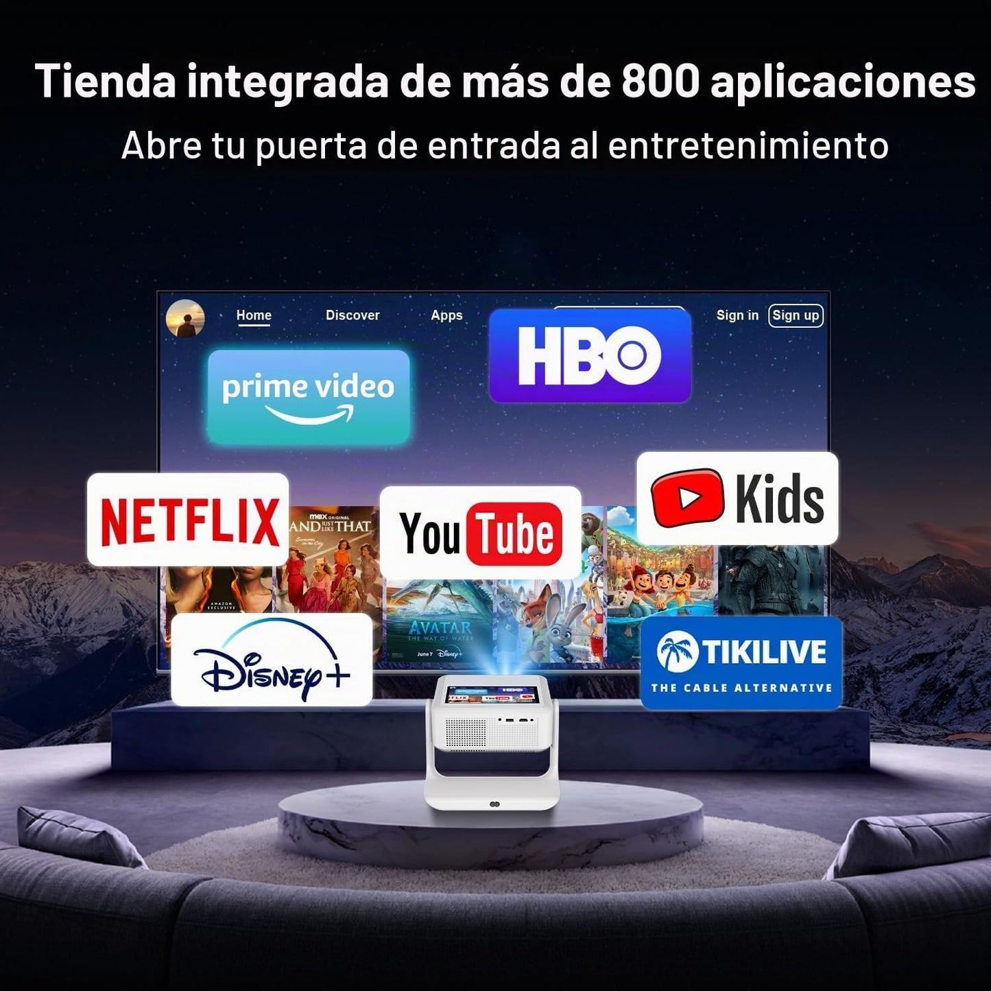 Proyector portátil inteligente con pantalla táctil, A2Ultra 4K comp...
