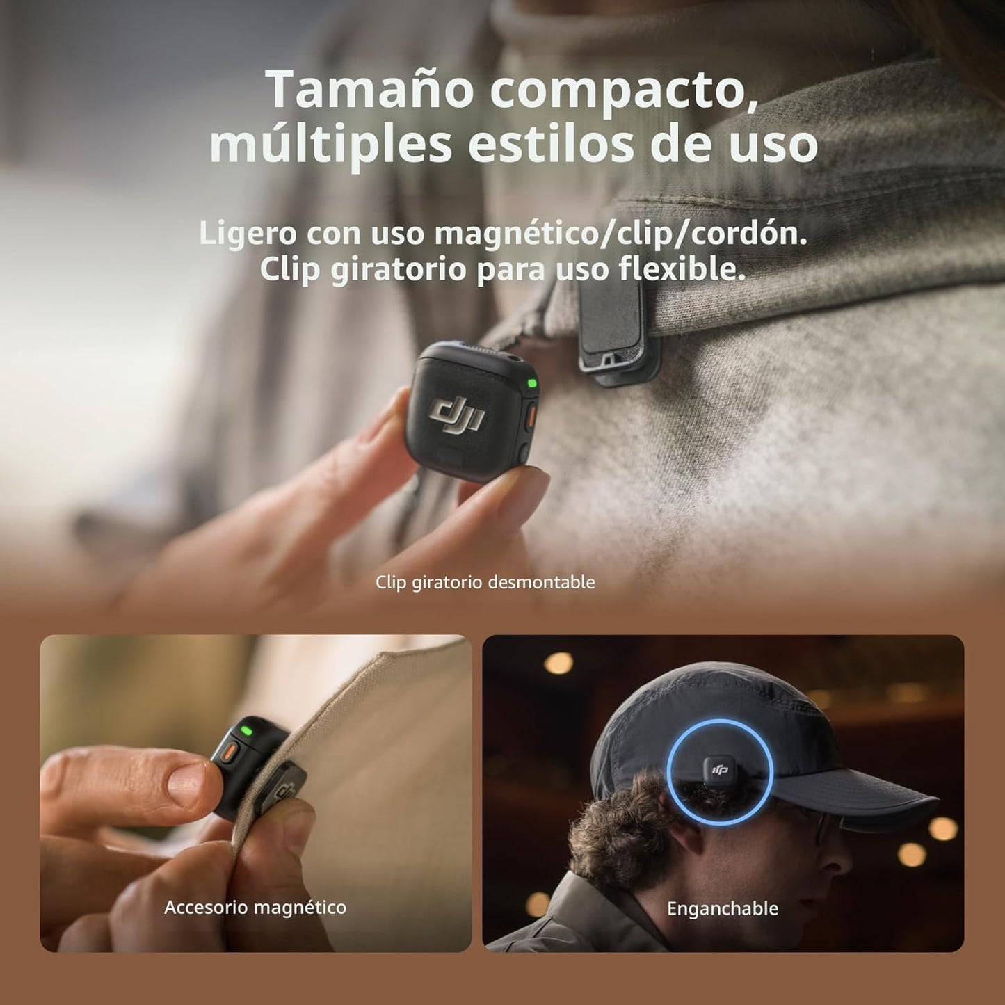DJI Micrófono 3 (1 TX + 1 RX) + adaptador Lightning | Micrófono Lav...