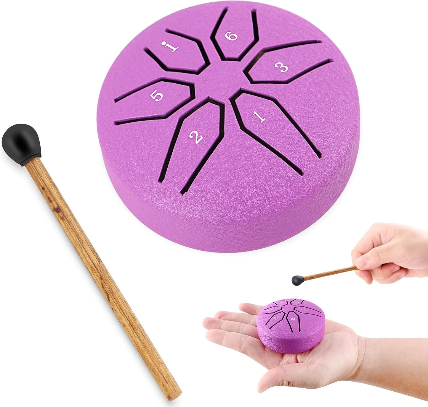 EASTROCK Mini Tambor de Lengua de Acero para Niños de 3 Pulgadas, 6...