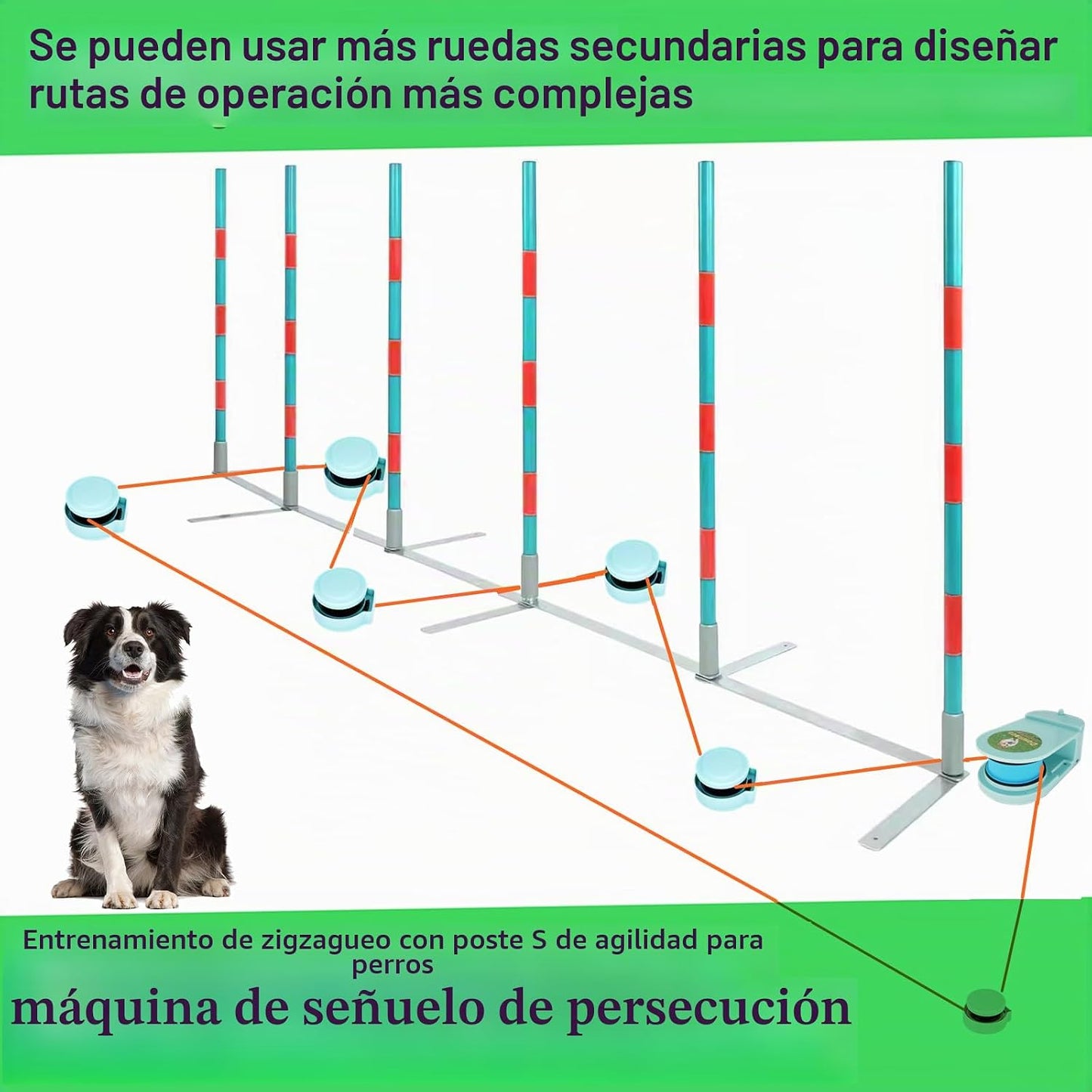Dowkaco DC-1 - Máquina de curso de señuelos para perros, línea moto...