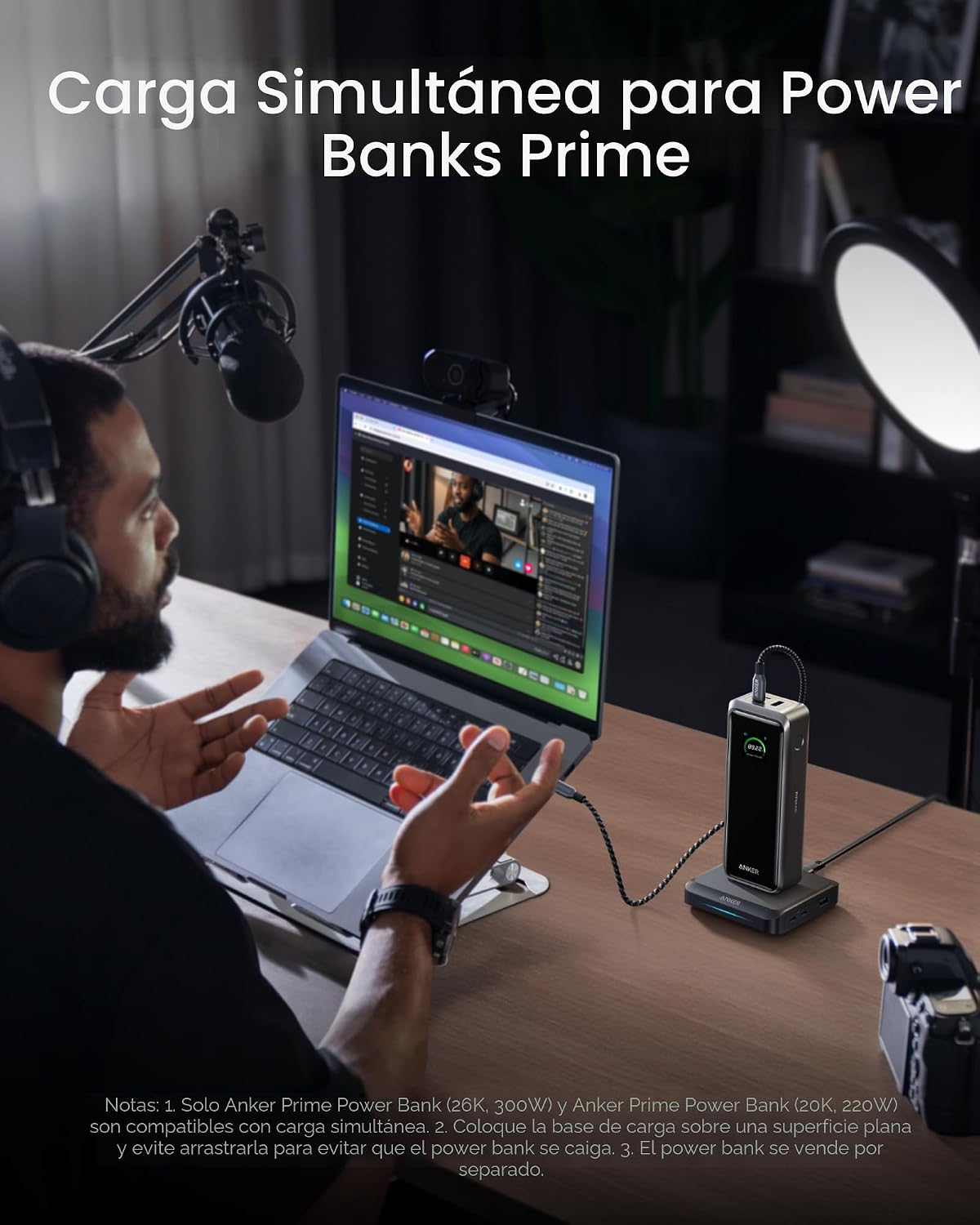 Anker Base de carga, carga máxima de 150W para 4 dispositivos, func...