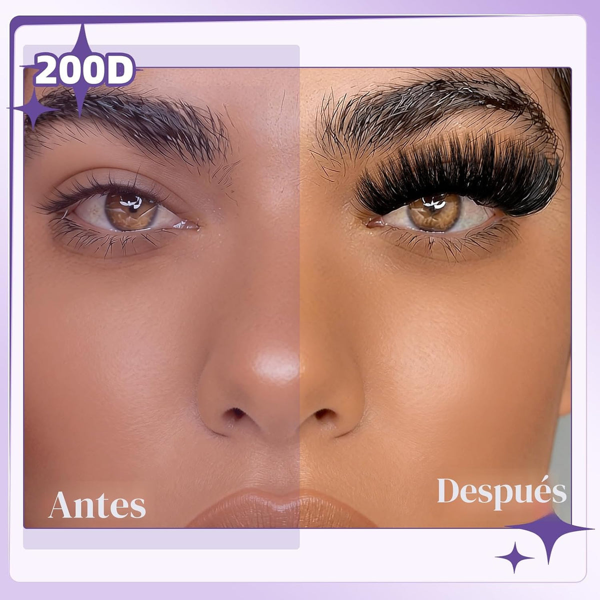 B&amp;Q Racimos de pestañas esponjosas 200D, dramáticos racimos de...