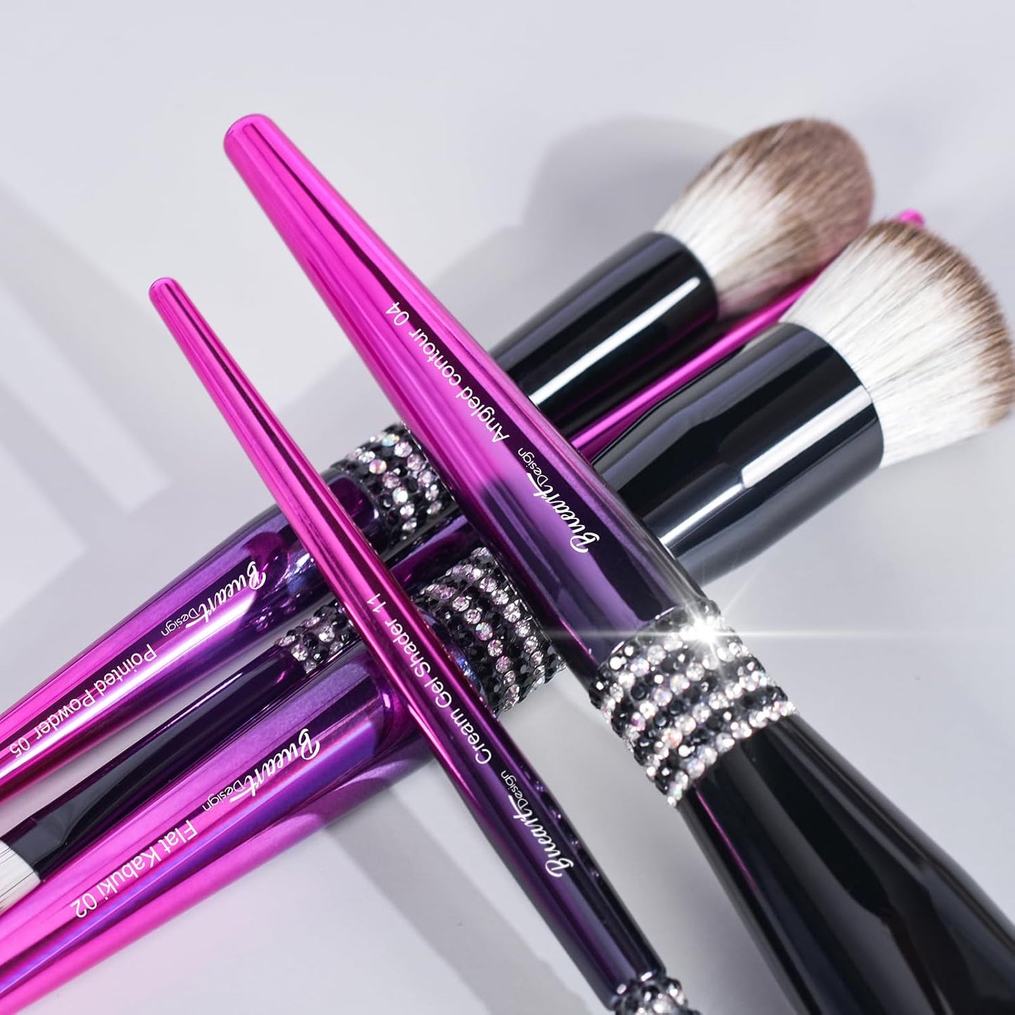 Bueart Design Juego de 16 brochas de maquillaje ultra suaves con so...