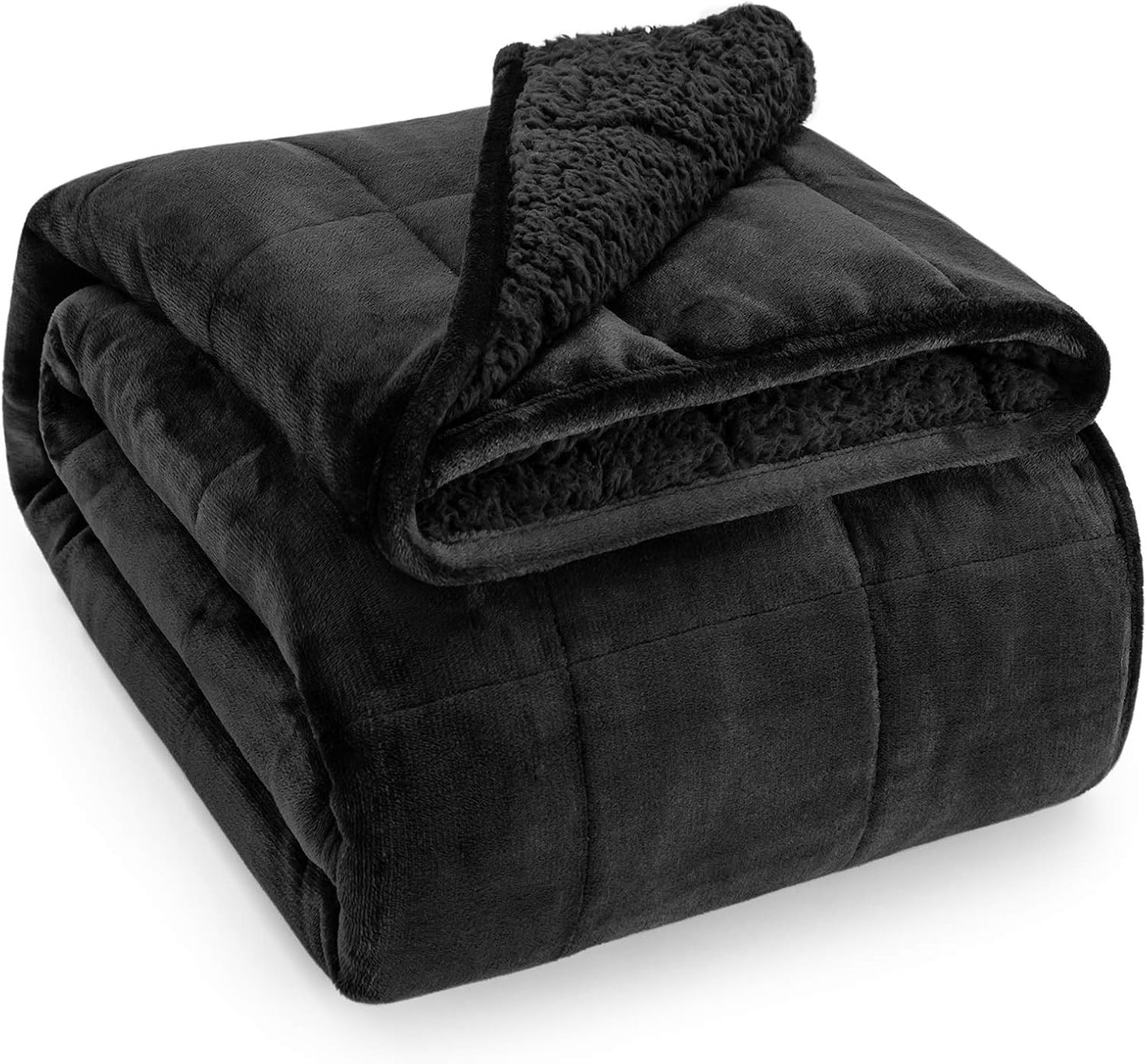Wemore - Manta con peso para adultos, forro polar Sherpa de 15 libr...