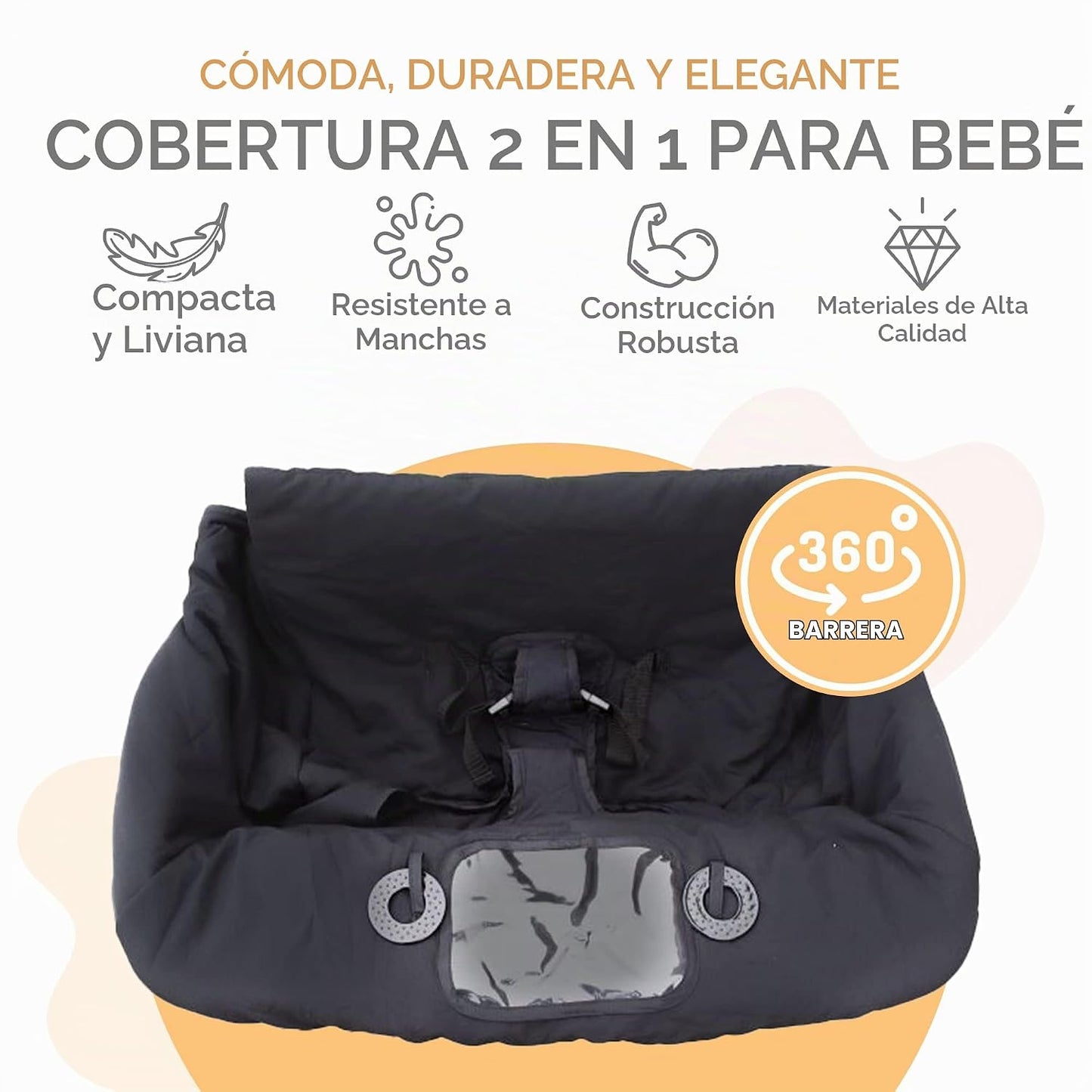Binxy Baby Funda para silla alta 2 en 1 y funda para carrito de com...