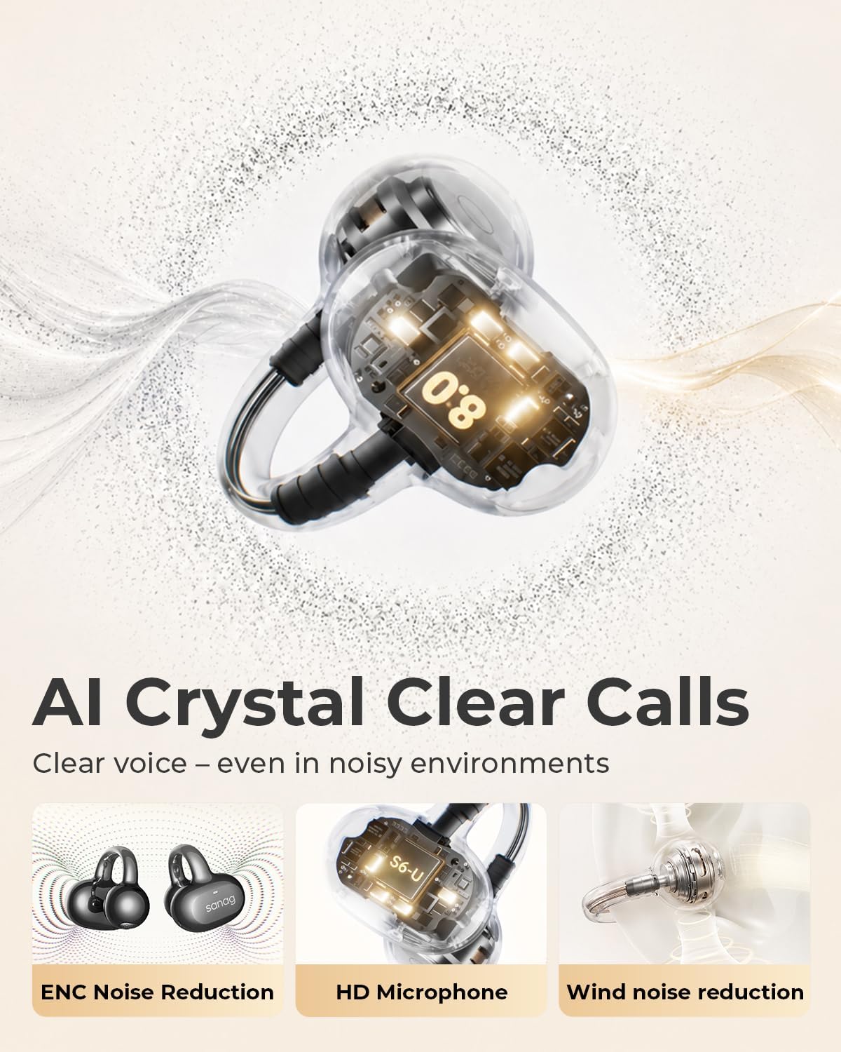 Sanag S6S Ultra Open Ear Auriculares inalámbricos Bluetooth con cli...